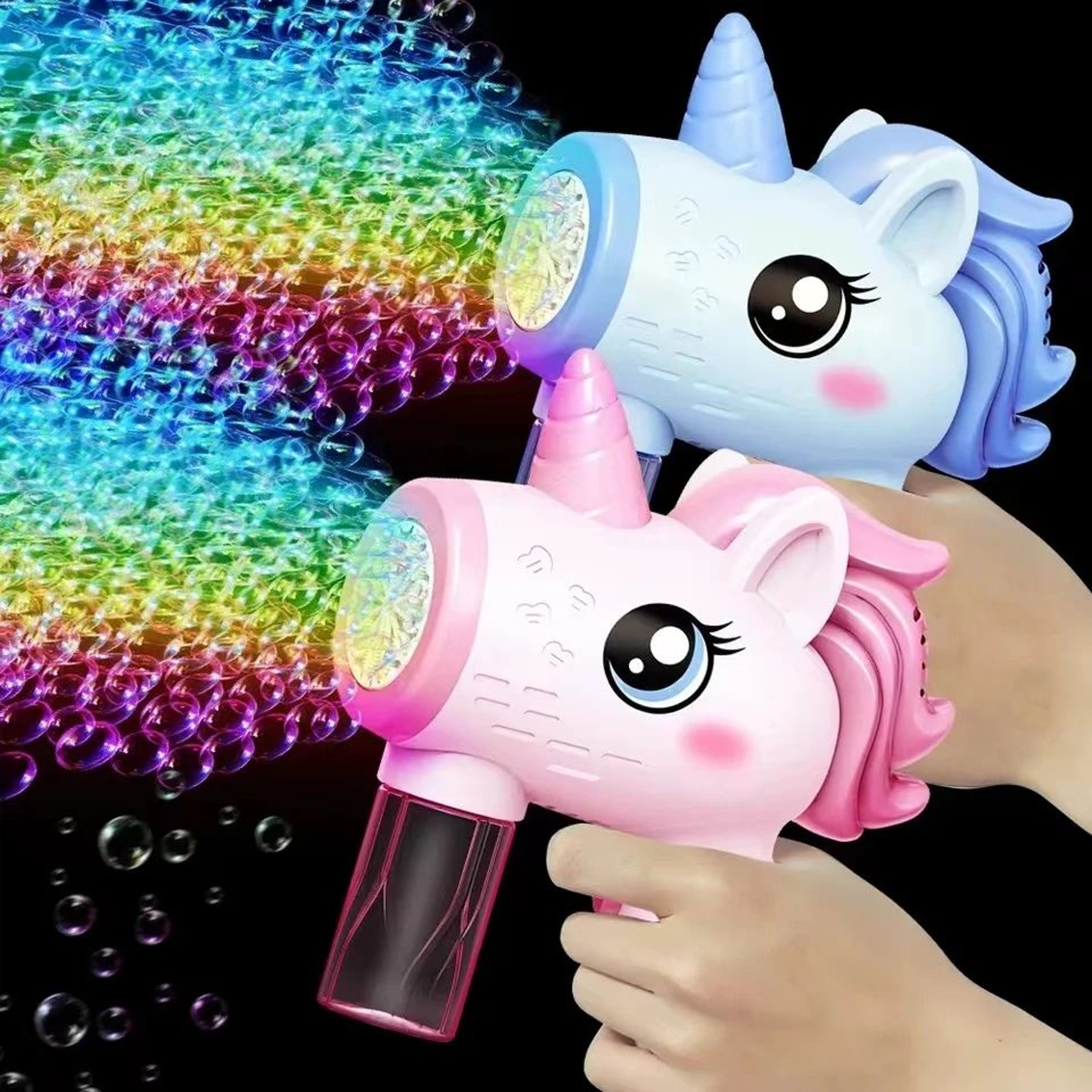 Unicorn Electric Bubble Gun With Lights  Automatic Bubble Machine For Kids Outdoor Parties 0