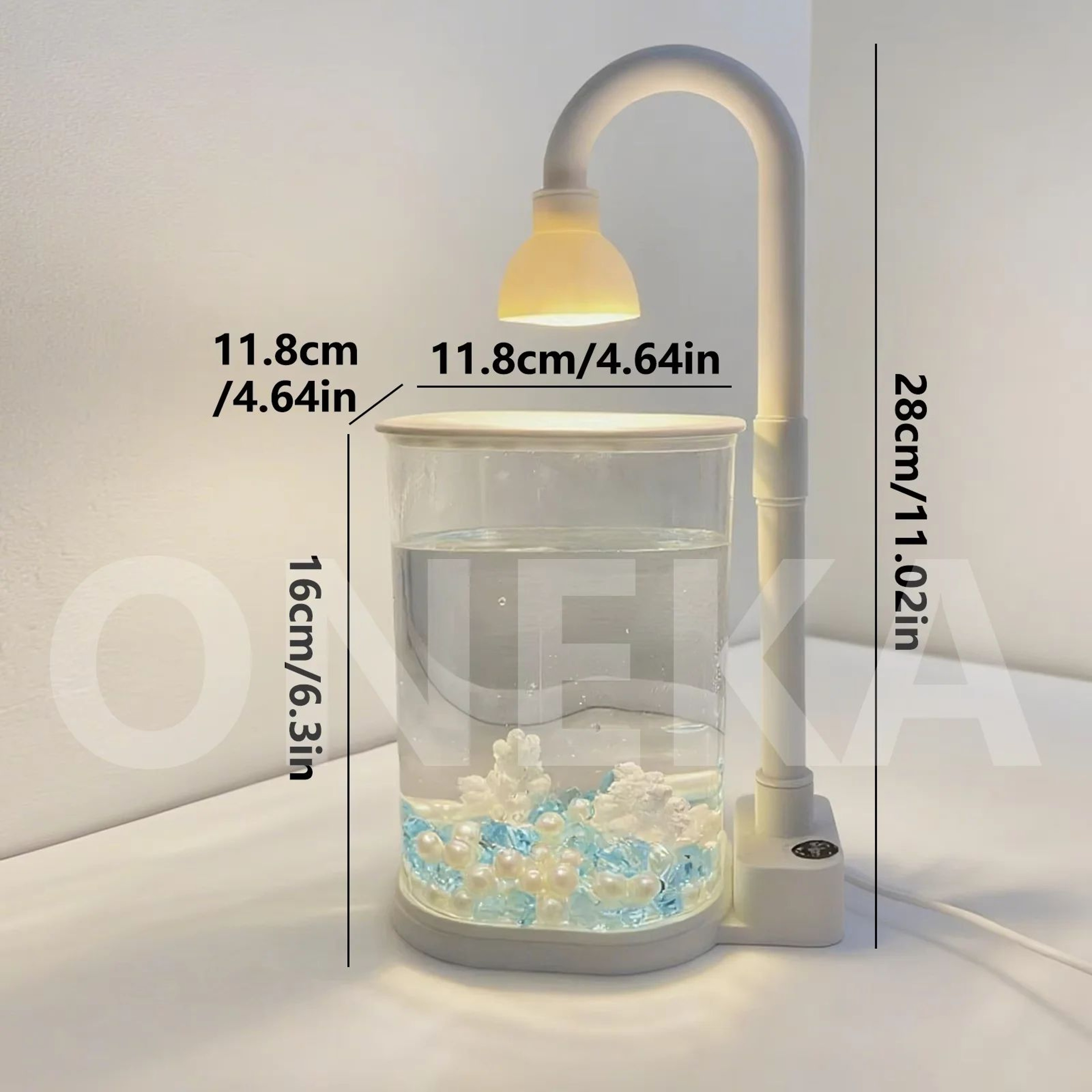 Desktop Aquarium Starter Kit With LED Light  Small Betta Fish Tank For Kids Home  Office 5