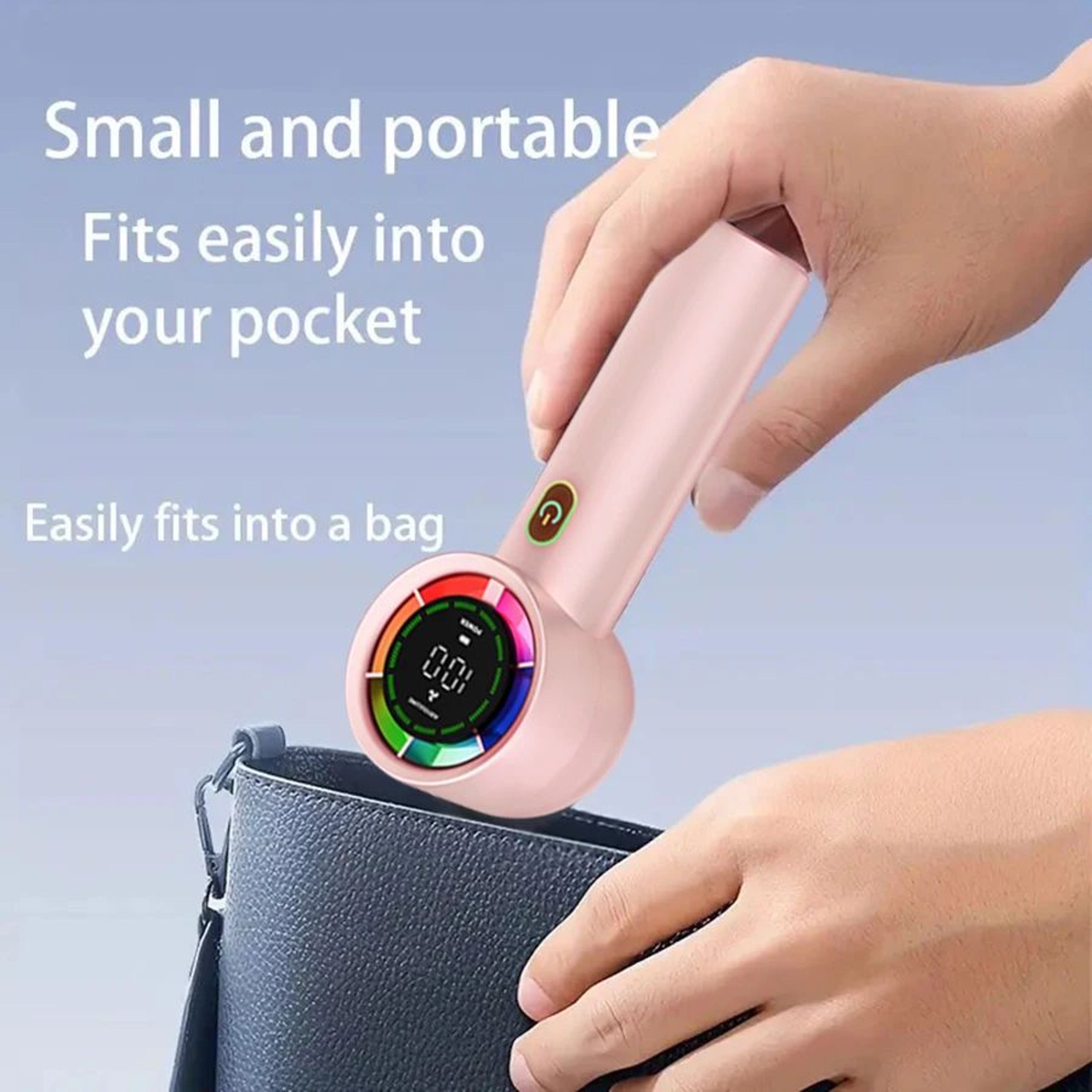 BreezePulse Handheld Fan 6Speed Portable Rechargeable Fan With Digital Display  3000mAh Battery 5