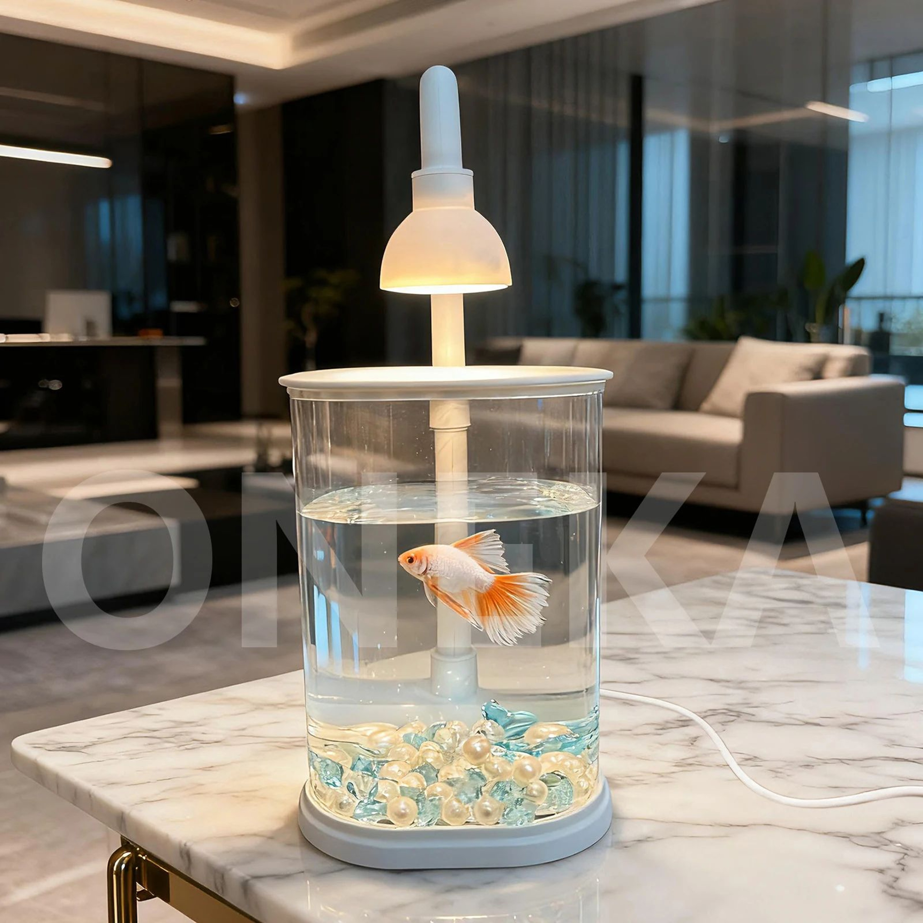 Mini Desktop Aquarium Starter Kit With LED Light  Compact Betta Fish Tank  Small Tabletop Aquarium  2