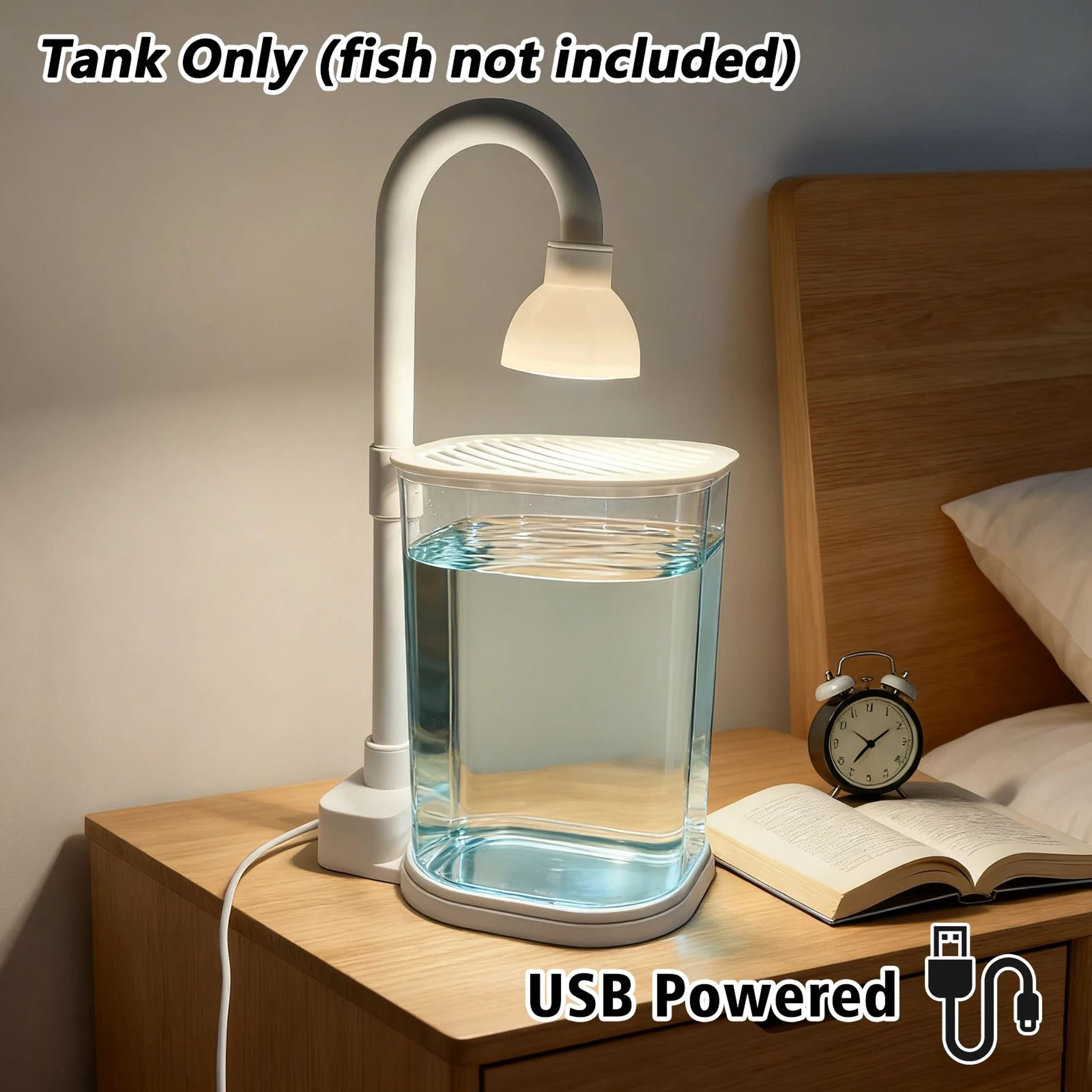 Mini Desktop Aquarium Starter Kit With LED Light  Compact Betta Fish Tank  Small Tabletop Aquarium  7