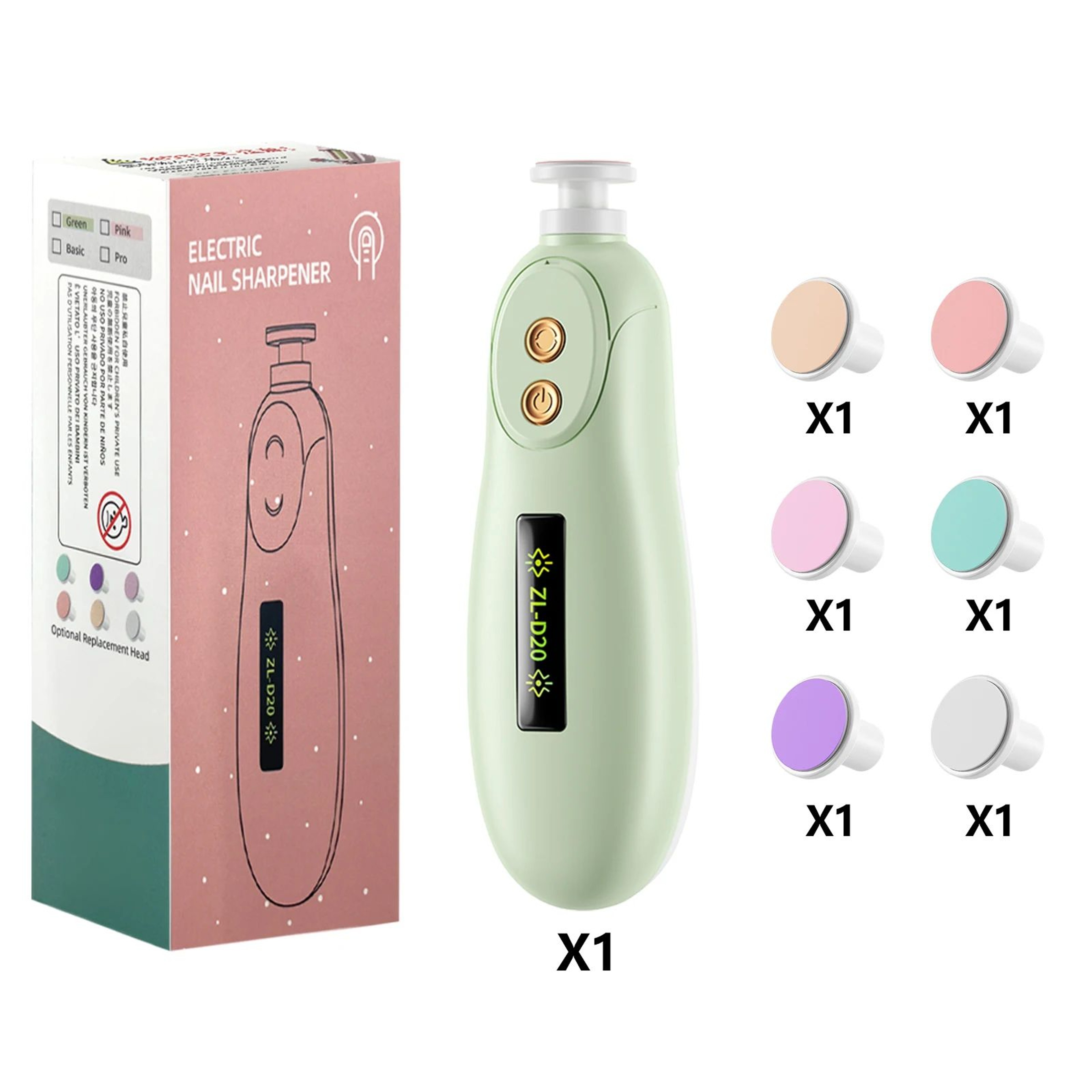 Gentle Baby Nail Trimmer With LED Light  Quiet Electric Baby Nail File  Safe Baby Manicure Set For  8
