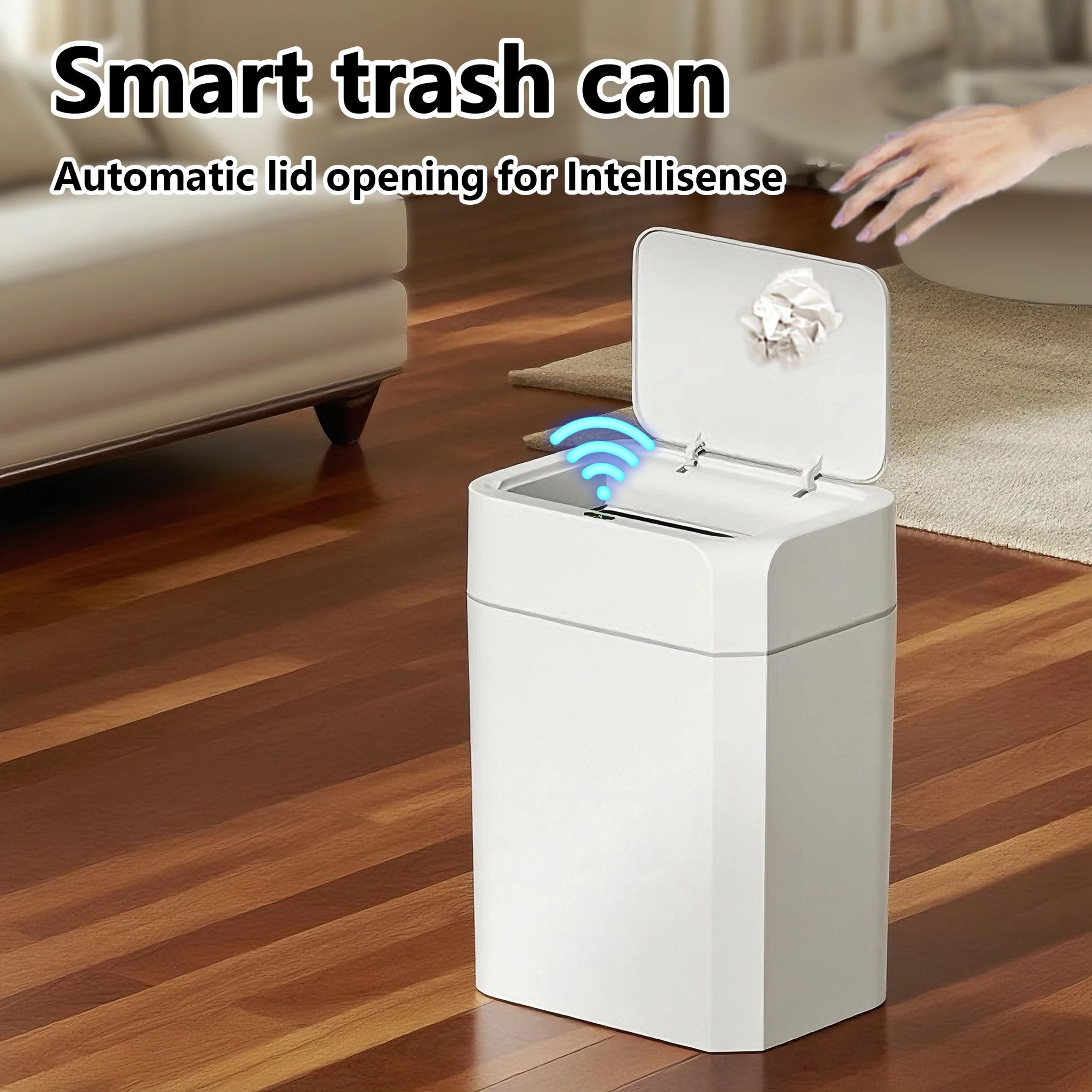 Touchless Motion Sensor Trash Can With Quiet SoftClose Lid  Smart Automatic Trash Can For Kitchen B 4