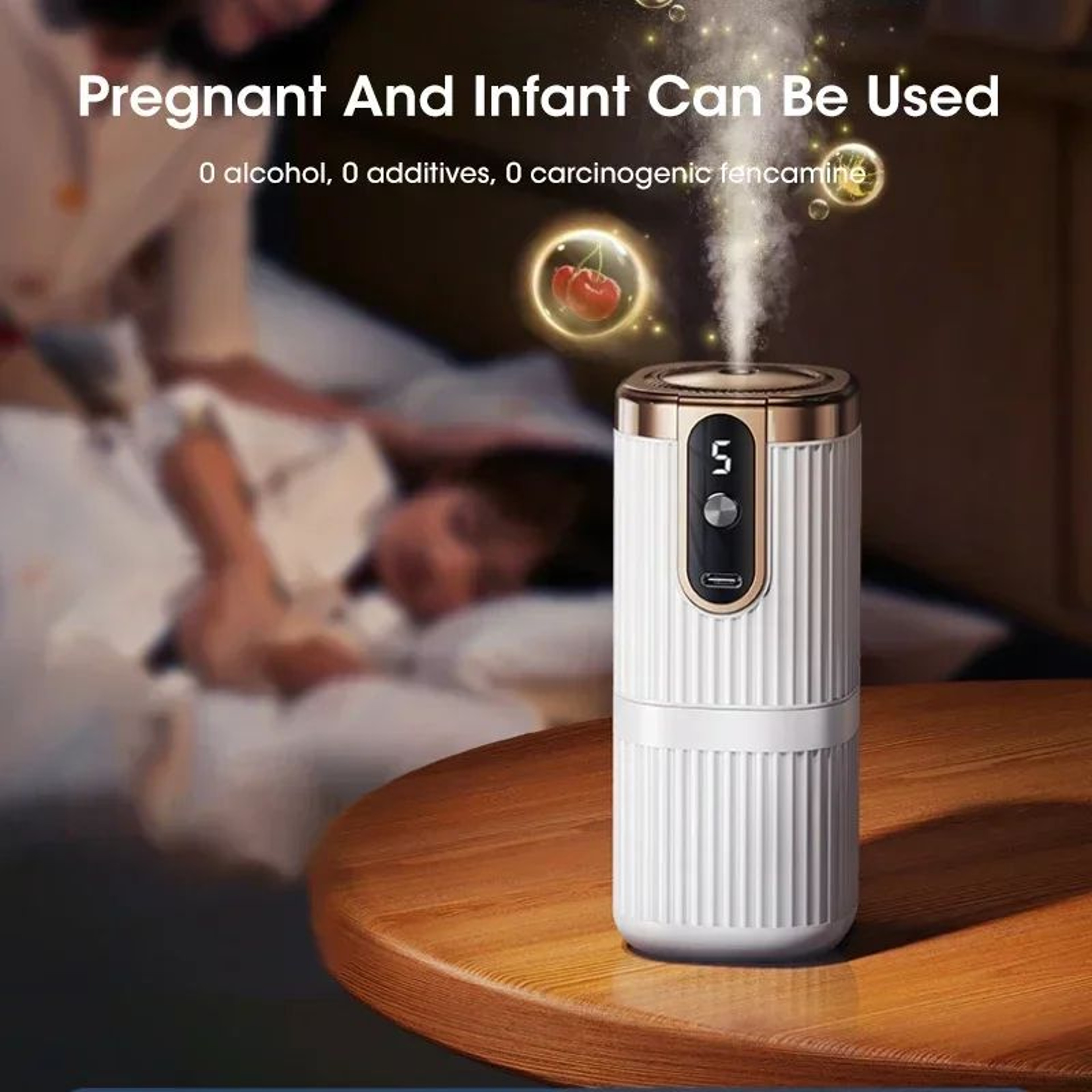 Rechargeable Portable Essential Oil Diffuser 5Level Mist Cordless Aromatherapy Humidifier For Home  1