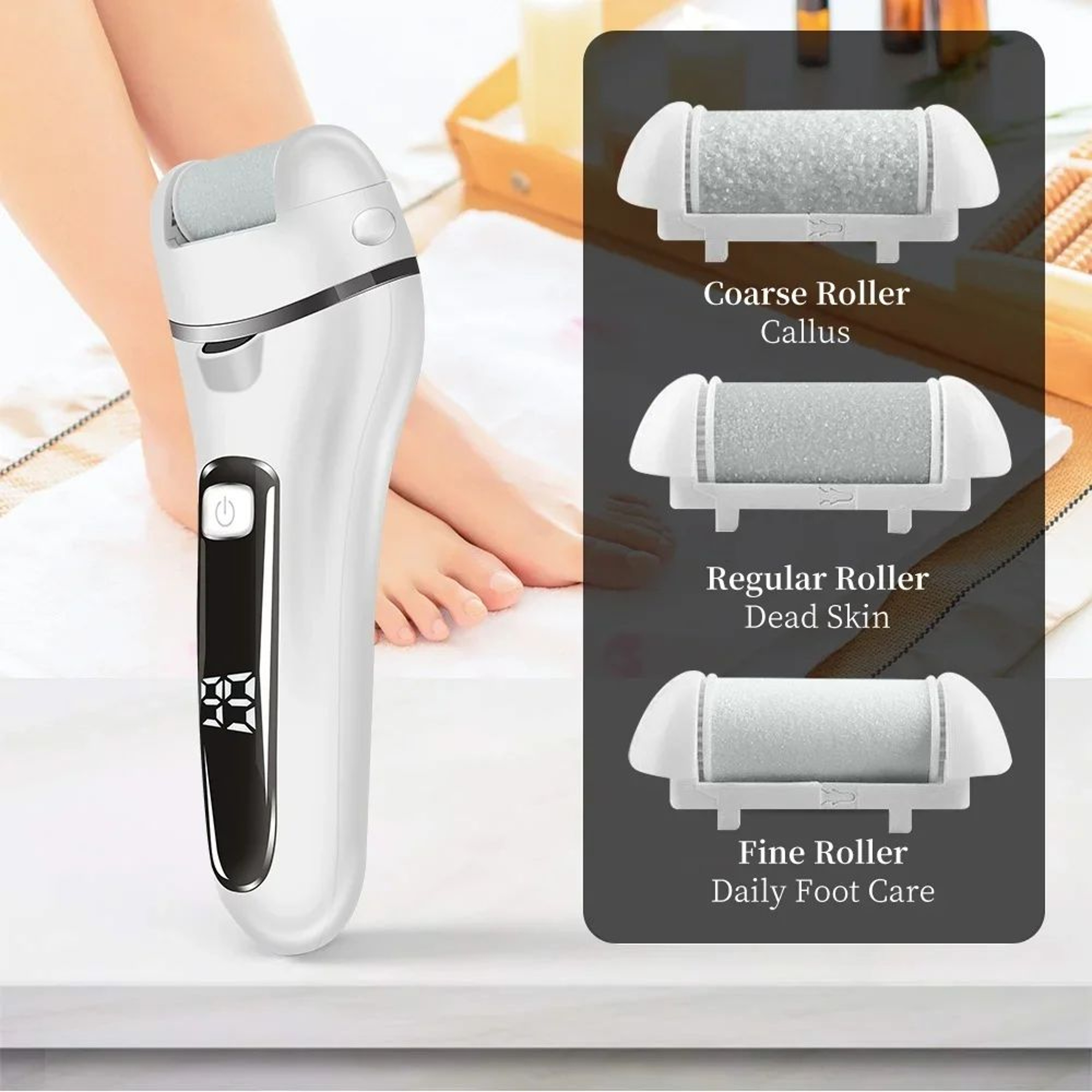 Rechargeable Electric Foot File  Callus Remover For Smooth Heels  USB Pedicure Tool For Men  Women 4
