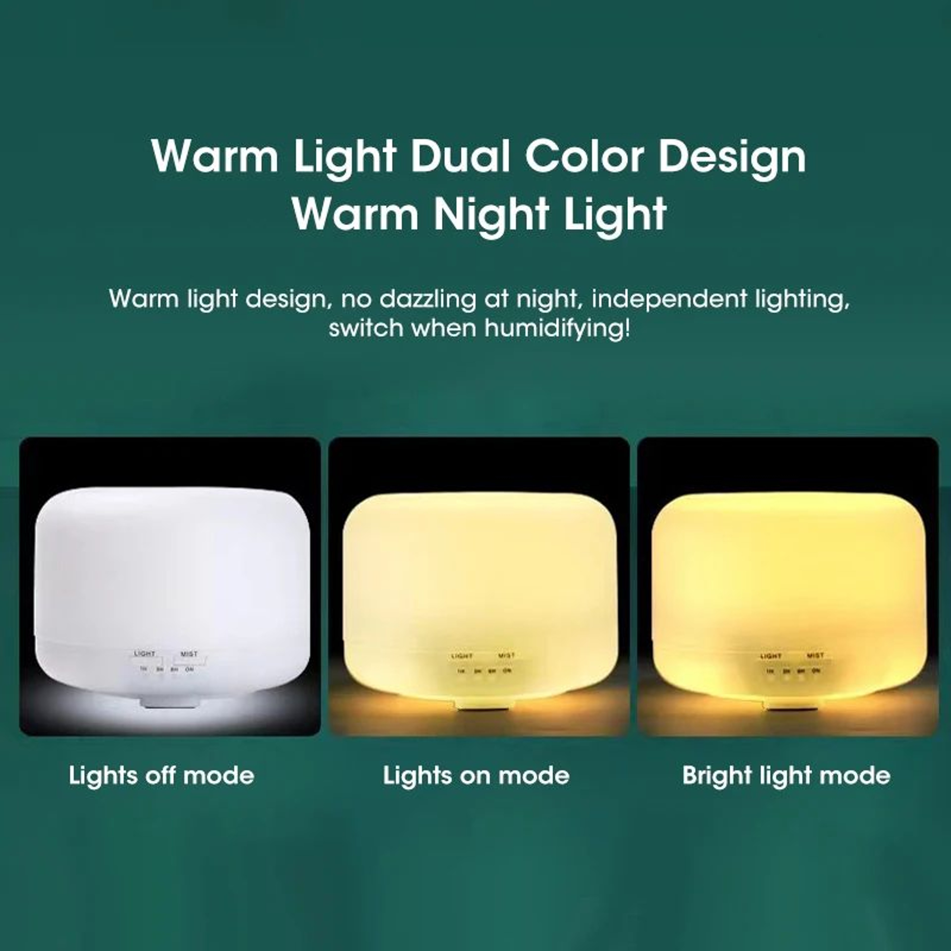 500ml Cool Mist Humidifier  Essential Oil Diffuser With Night Light USB Ultrasonic 6H Timer 4