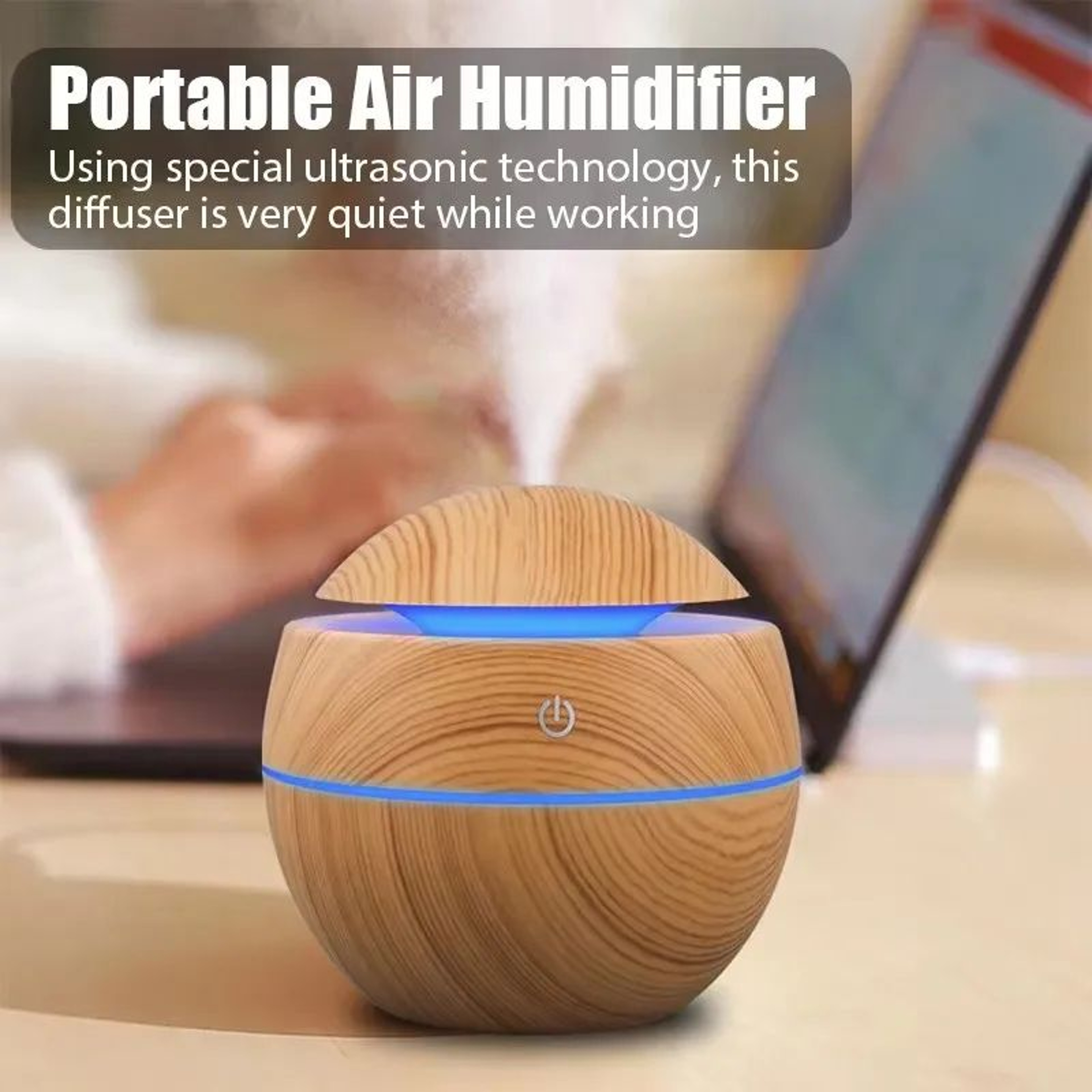 Wood Grain USB Ultrasonic Cool Mist Humidifier  Essential Oil Aroma Diffuser 2