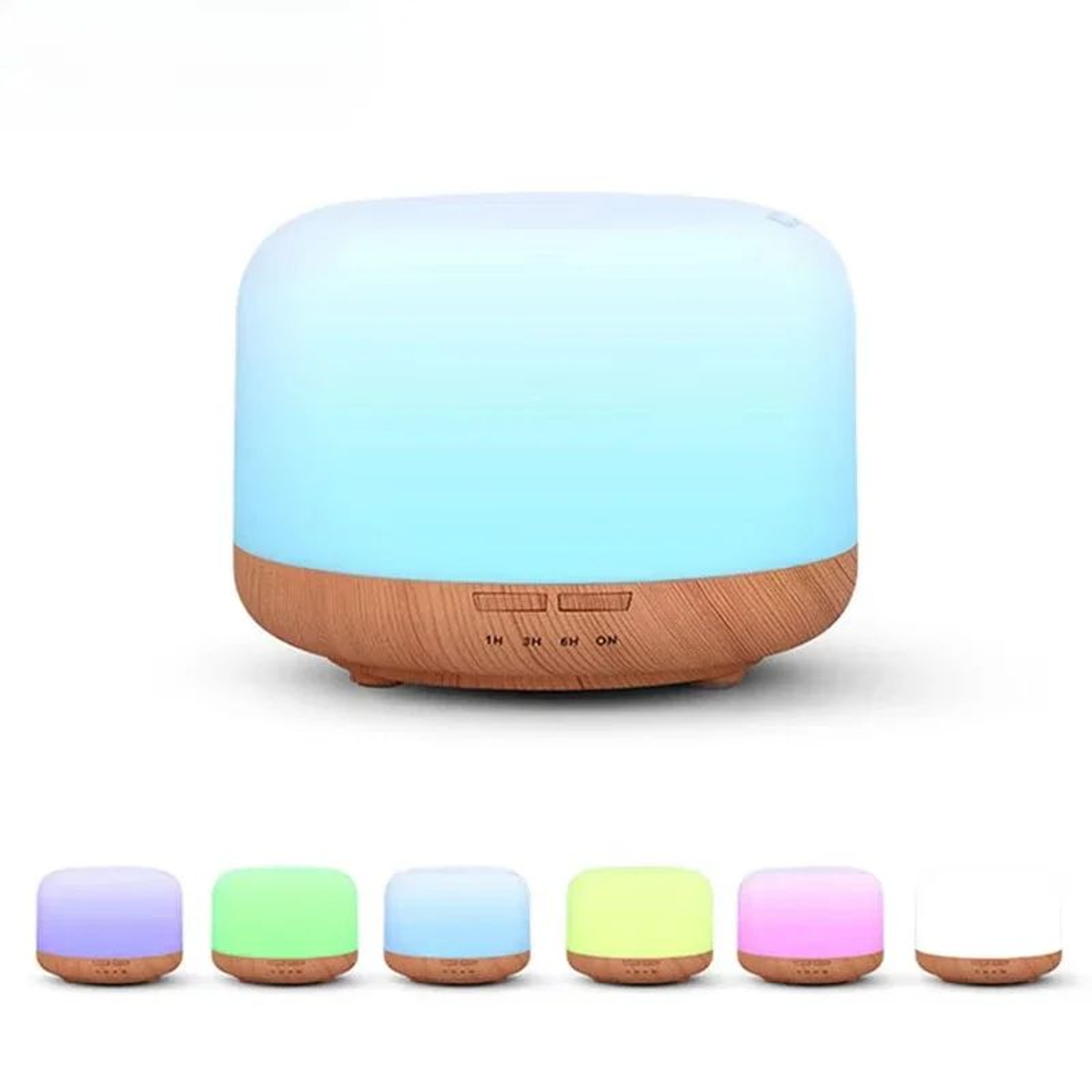 500ml Wood Grain Essential Oil Diffuser  Ultrasonic Cool Mist Humidifier With 7Color Night Light 0