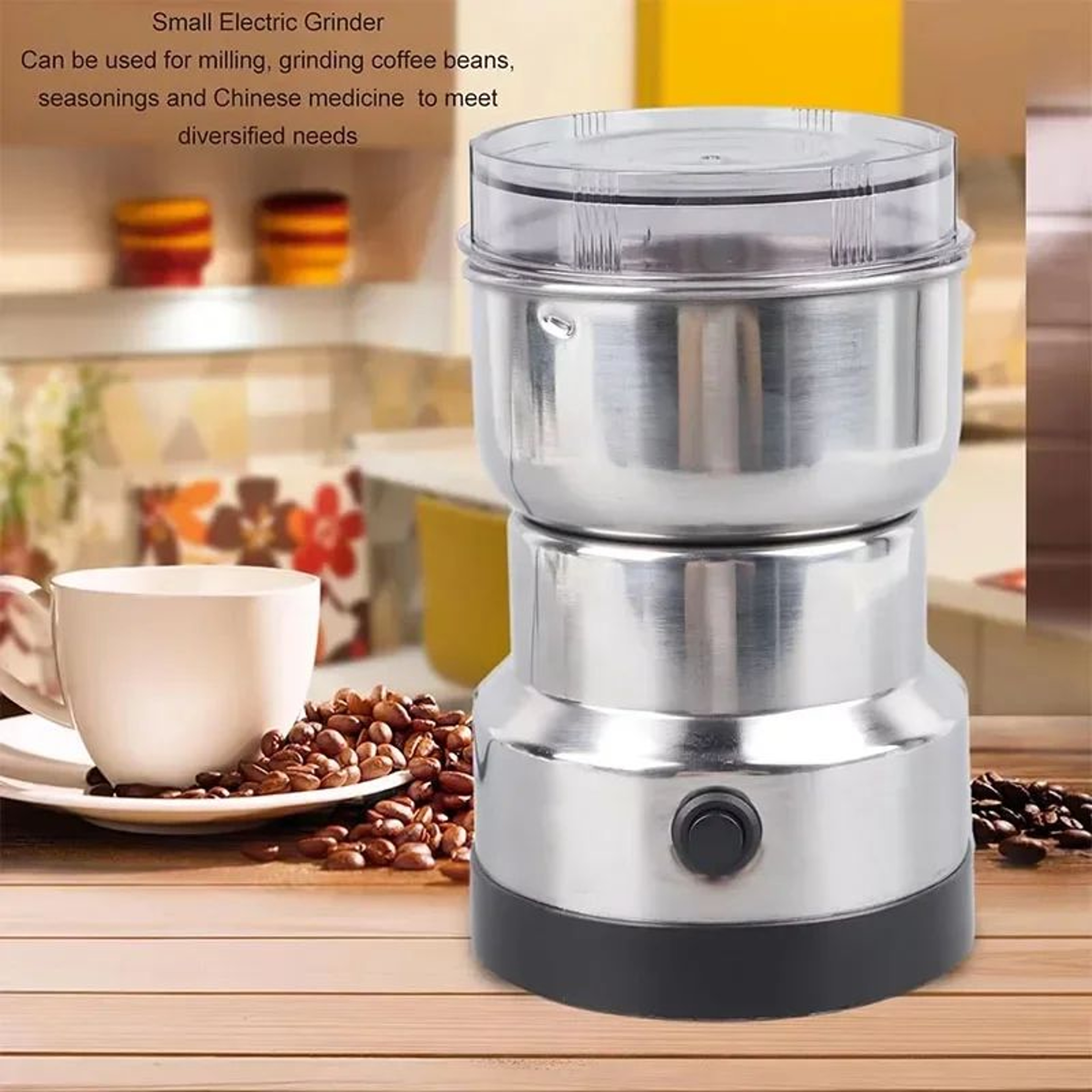 4Blade Electric Coffee  Spice Grinder OneTouch Grain  Nut Mill With Stainless Steel Blades 1