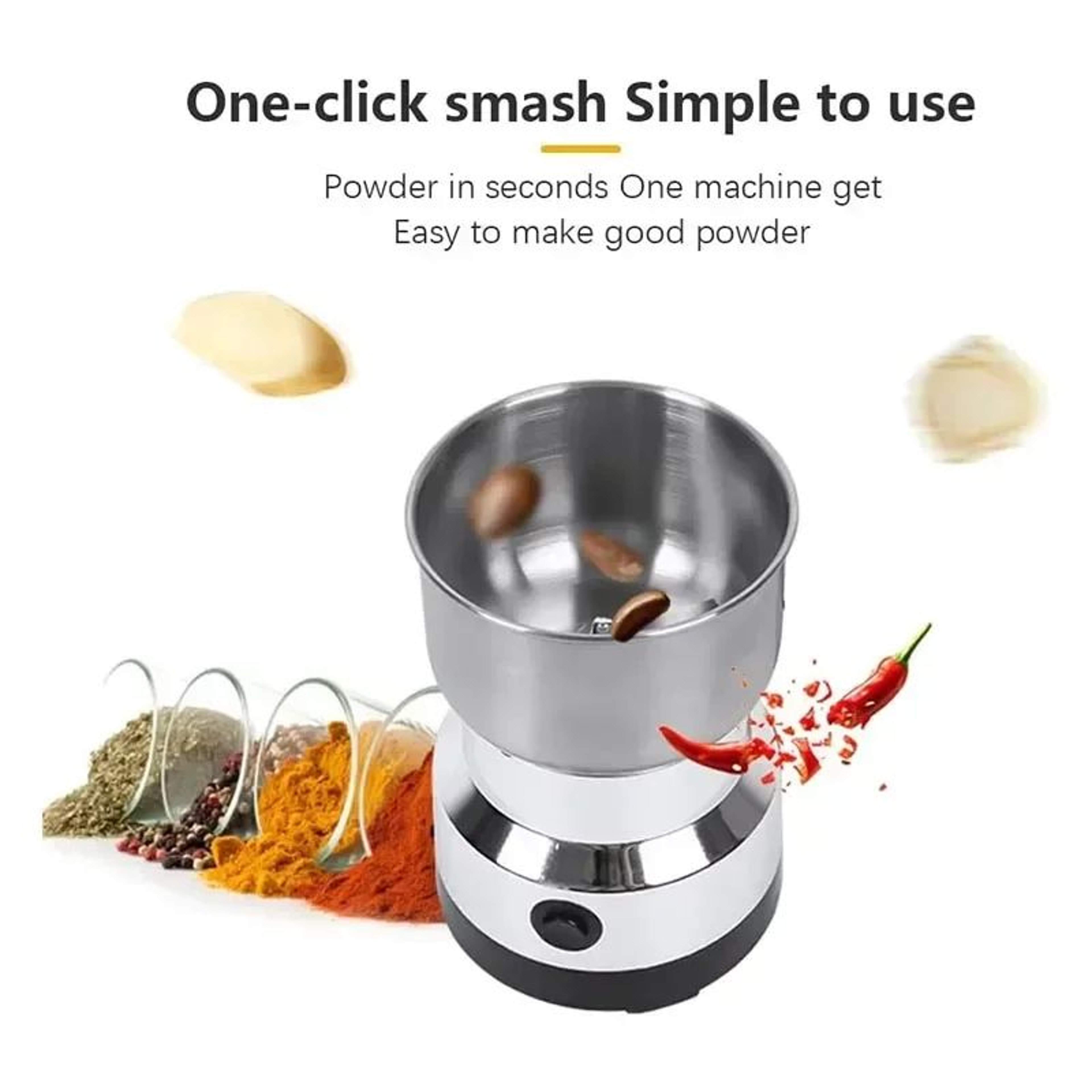 4Blade Electric Coffee  Spice Grinder OneTouch Grain  Nut Mill With Stainless Steel Blades 2