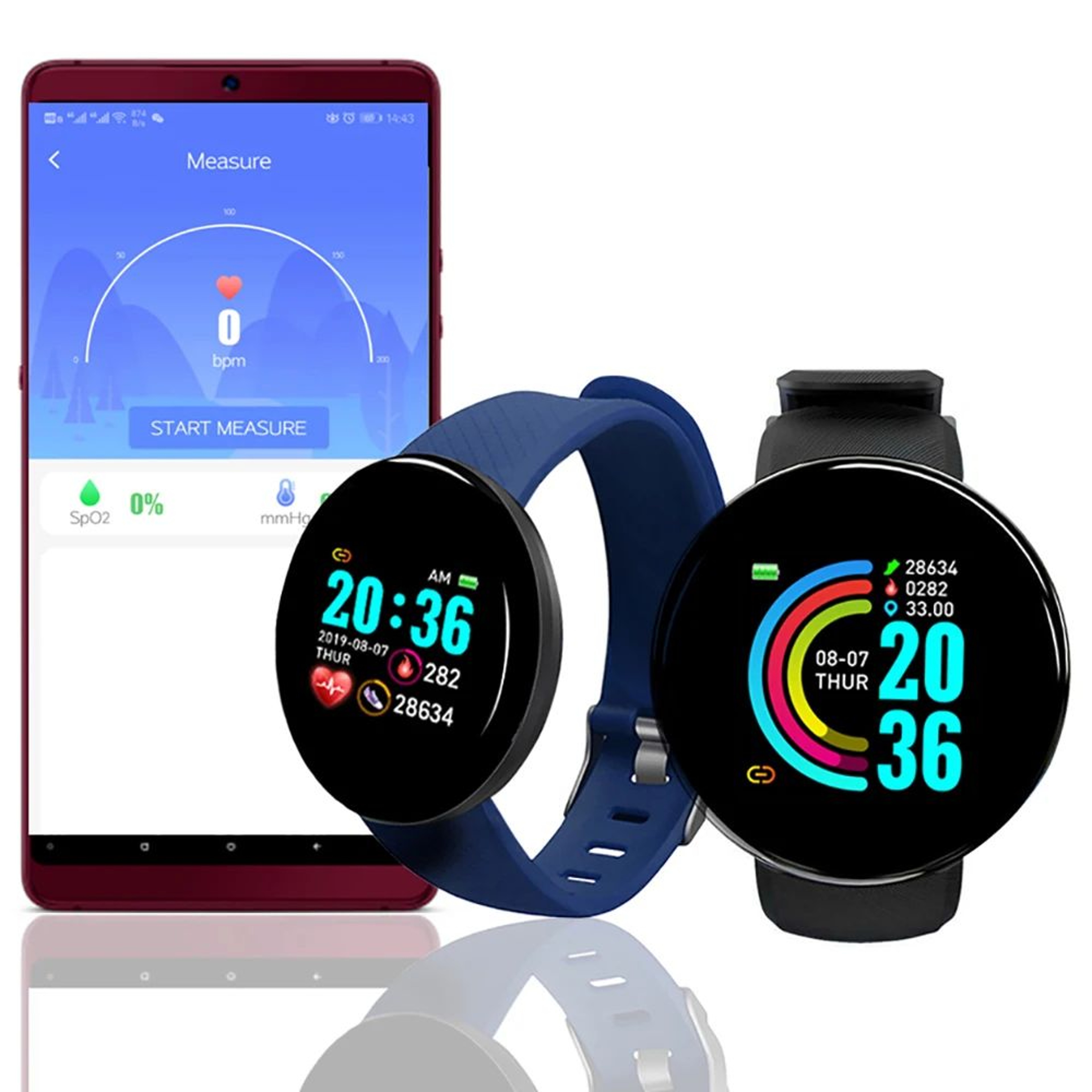 D18 Circular Color Screen Smartwatch  Fitness Tracker Watch With Call  Message Notifications 2