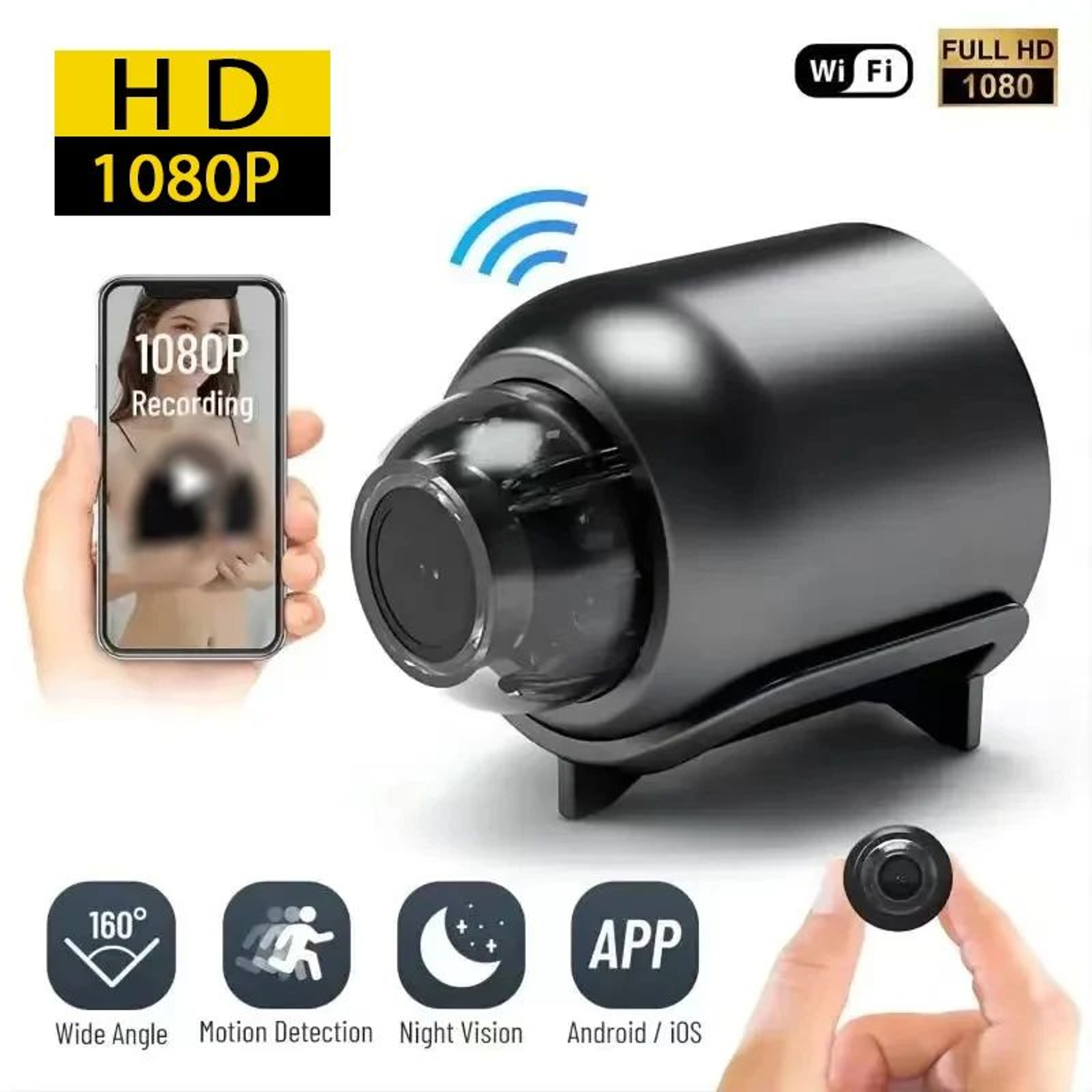 X5 1080P Mini WiFi Camera With Night Vision  Motion Alerts  Wireless Security Recorder 0