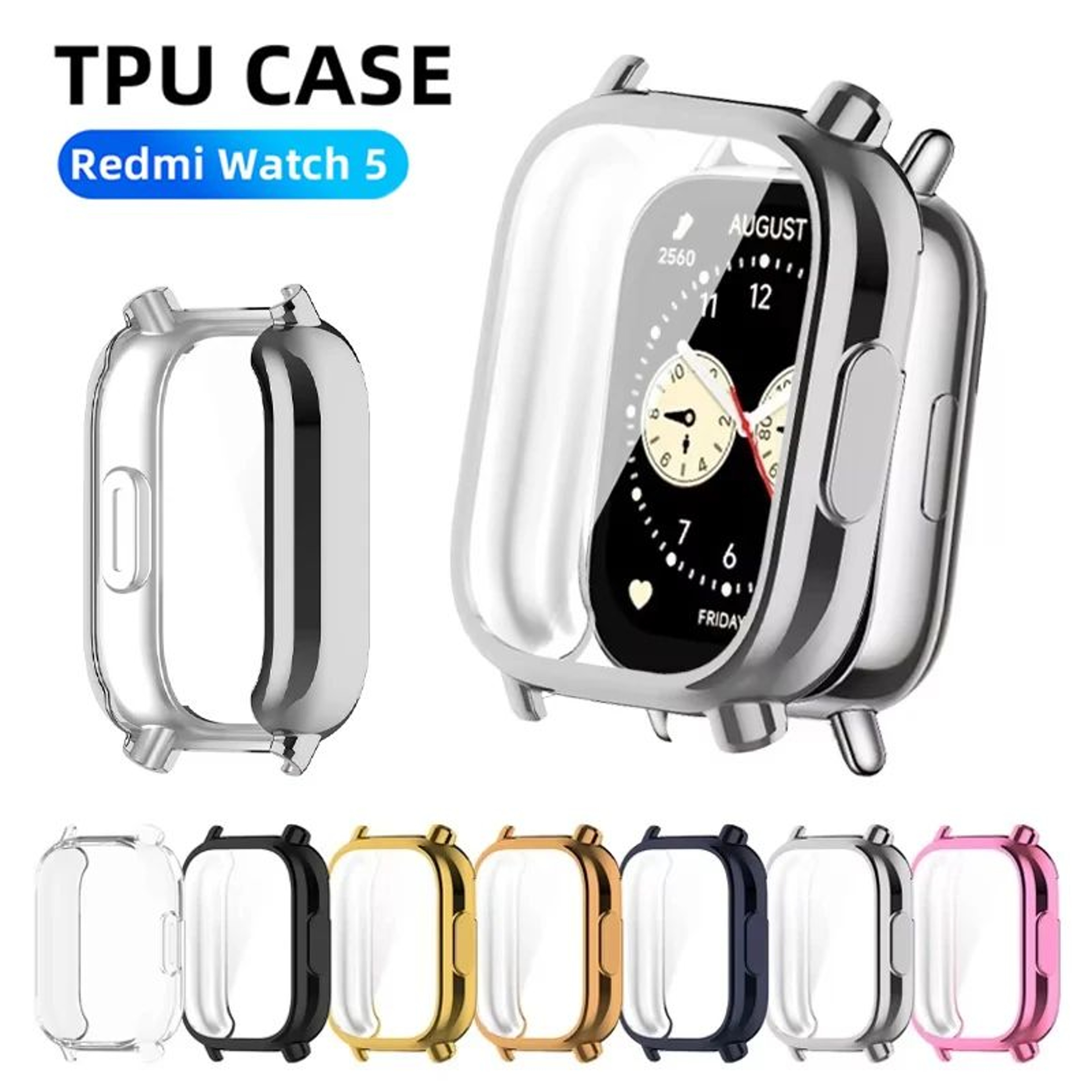 Redmi Watch 5 TPU Protective Case With Screen Protector  FullCover Bumper For Watch 5 Lite  Active 0