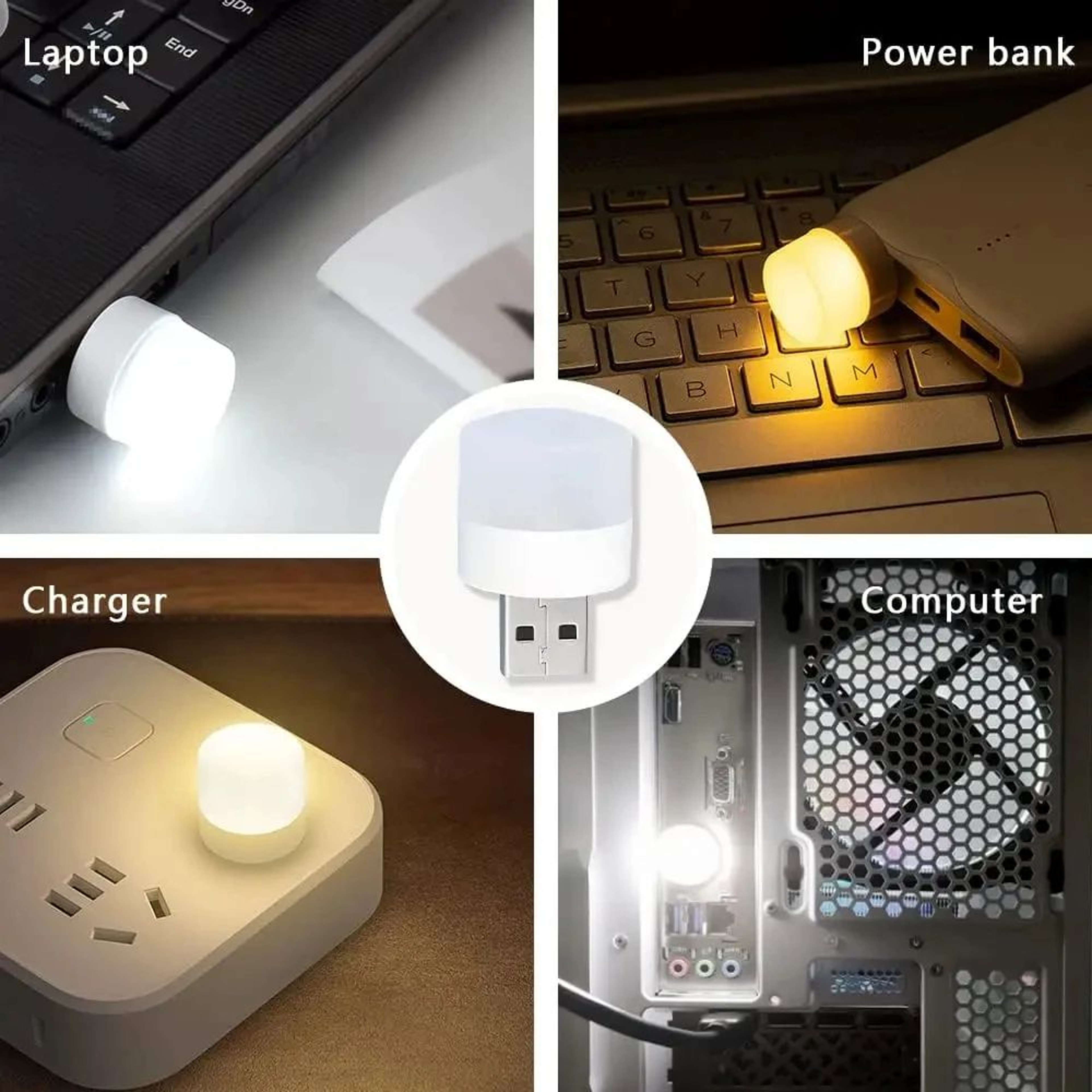 Mini USB Night Light Warm White LED PlugIn Reading Light For Laptop Power Bank  Charger 0