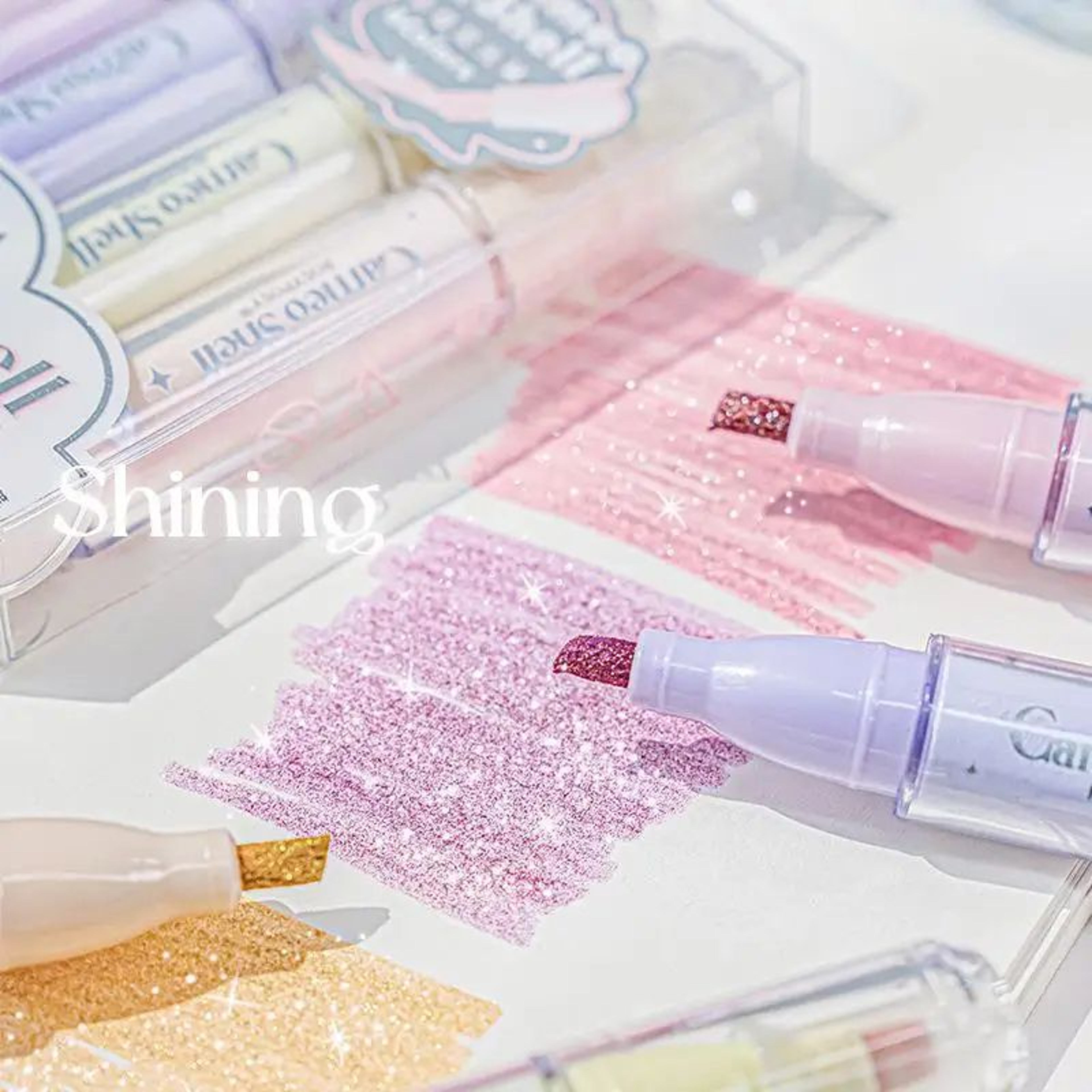 Glitter Highlighter Pens 4Color Set  Shimmer Marker Set For Journals Notes  Scrapbooking 0