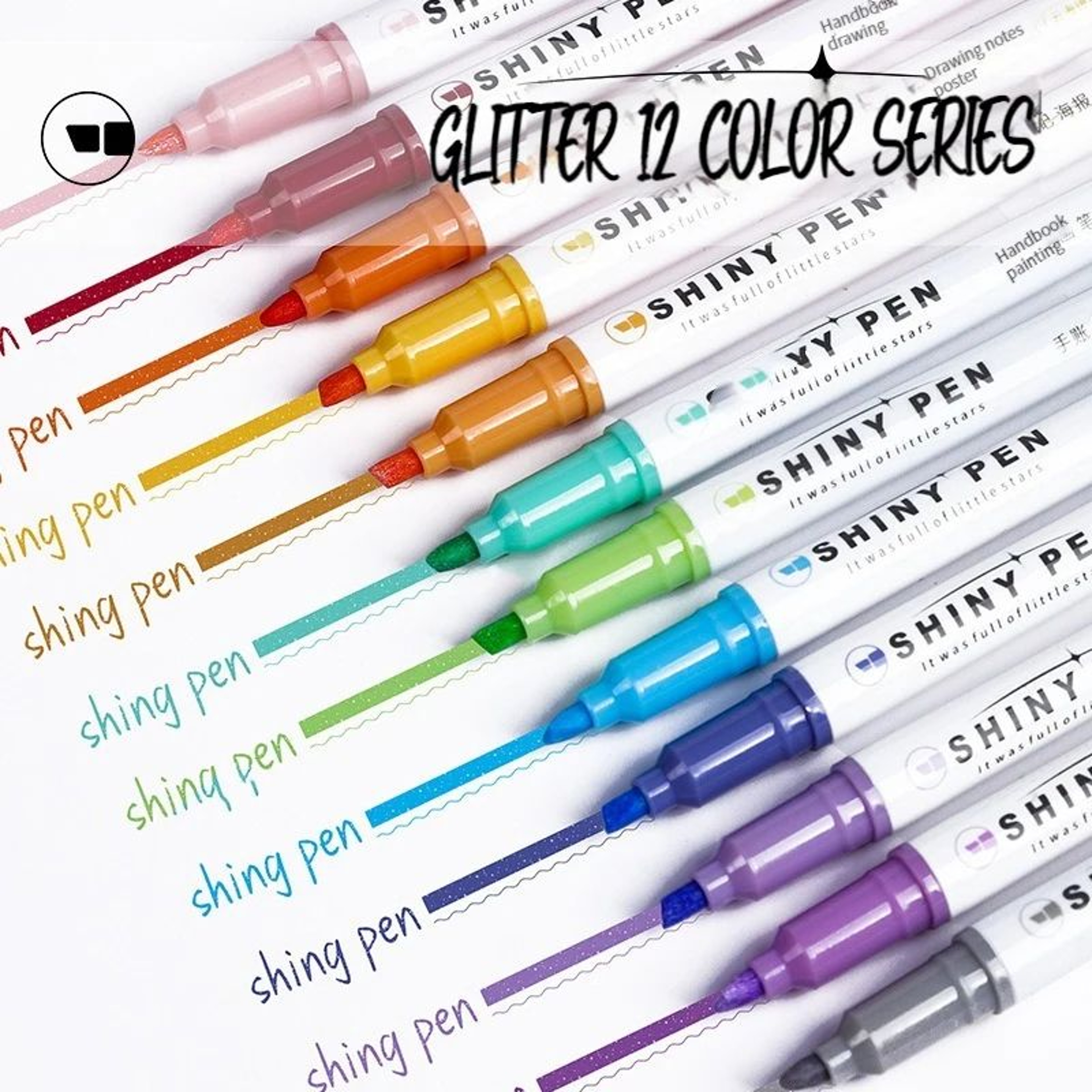 Glitter Highlighter Pens 4Color Set  Shimmer Marker Set For Journals Notes  Scrapbooking 3