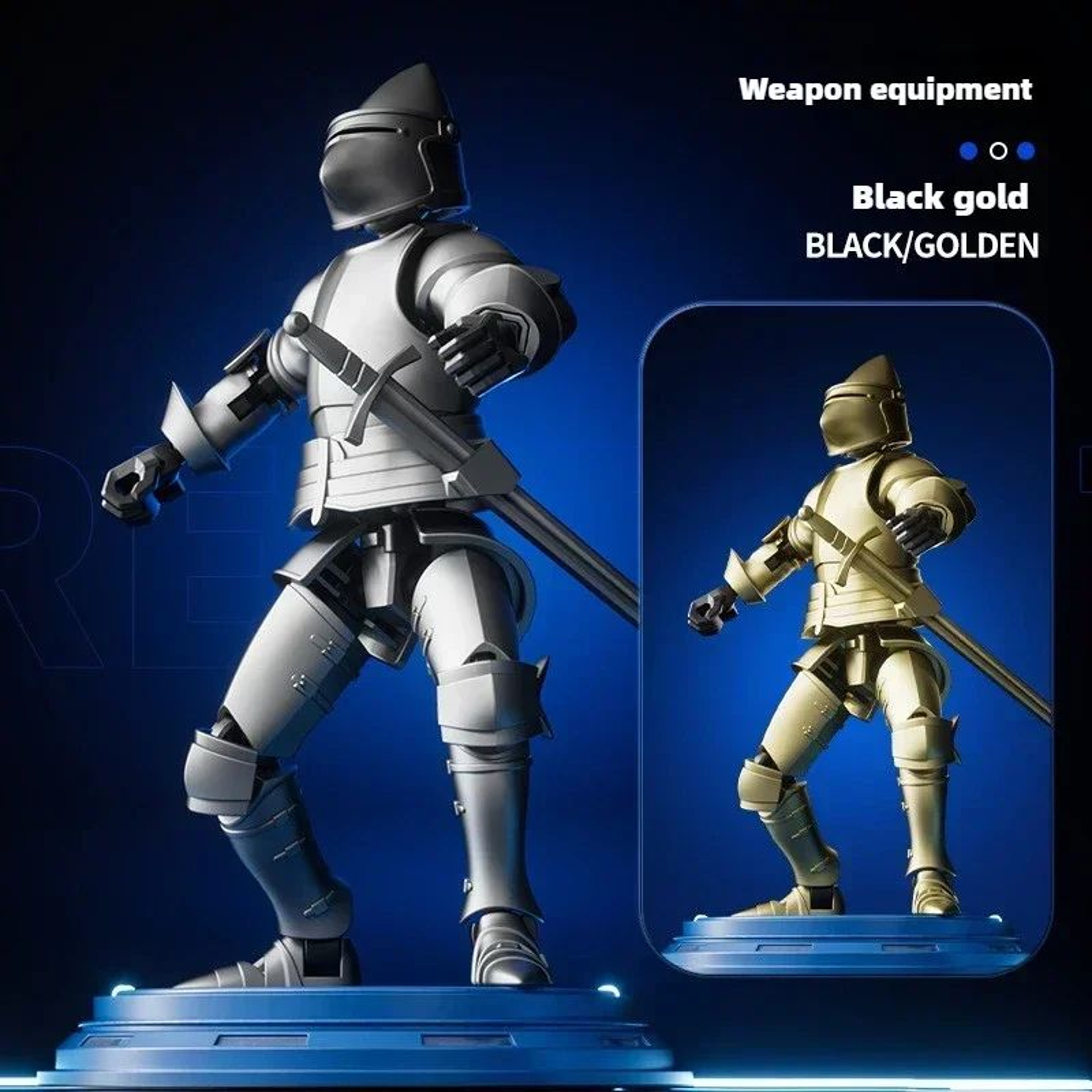 Paladin Knight 13Joint Poseable Figure  3D Printed Action Figure With Armor  Weapon Set 1