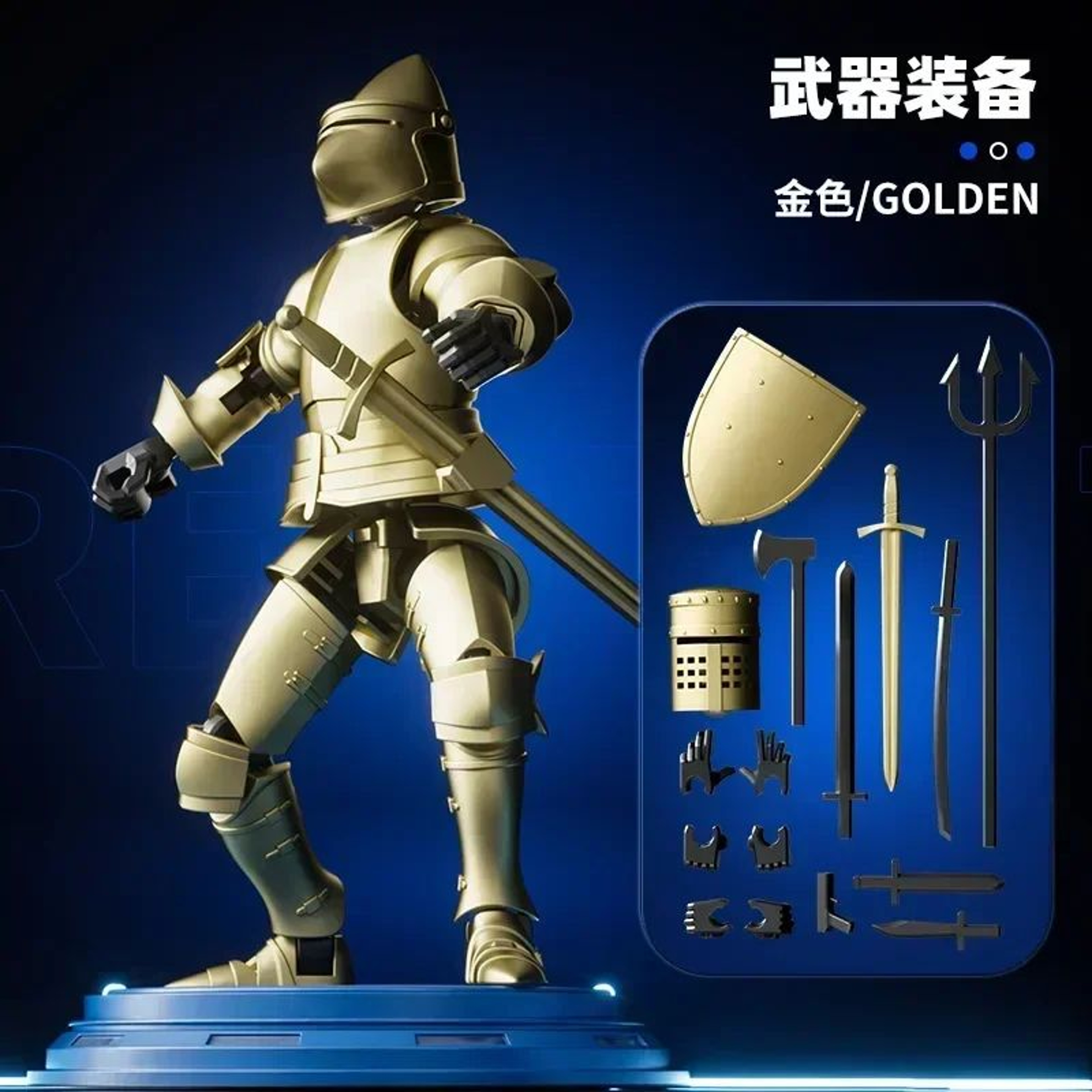 Paladin Knight 13Joint Poseable Figure  3D Printed Action Figure With Armor  Weapon Set 9