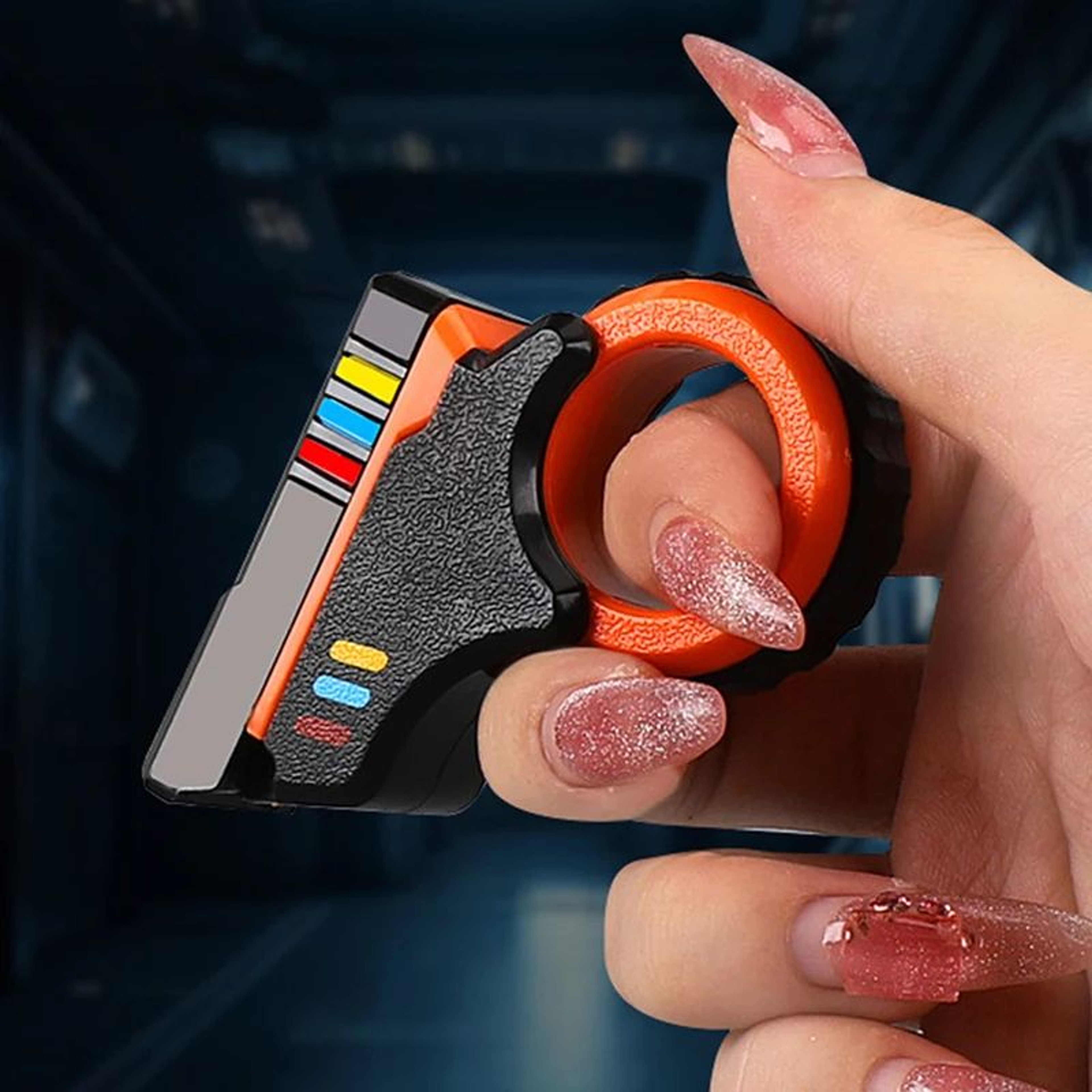3D Printed Rotary Finger Slider Fidget Toy  Textured Ratchet Stress Relief Desk Fidget 3