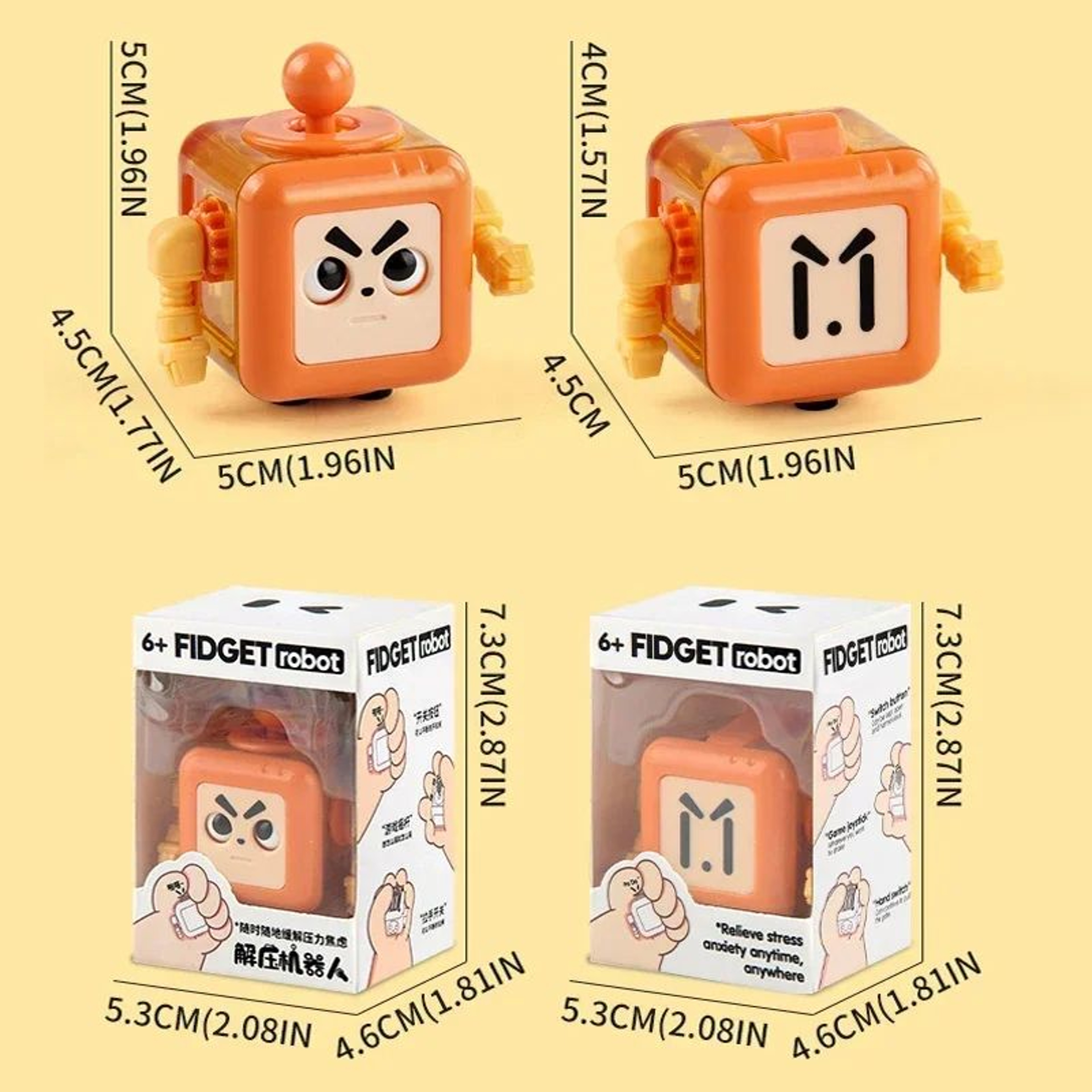 Robot Fidget Cube Stress Relief Toy  Sensory Handheld Fidget Block For Kids  Adults 5