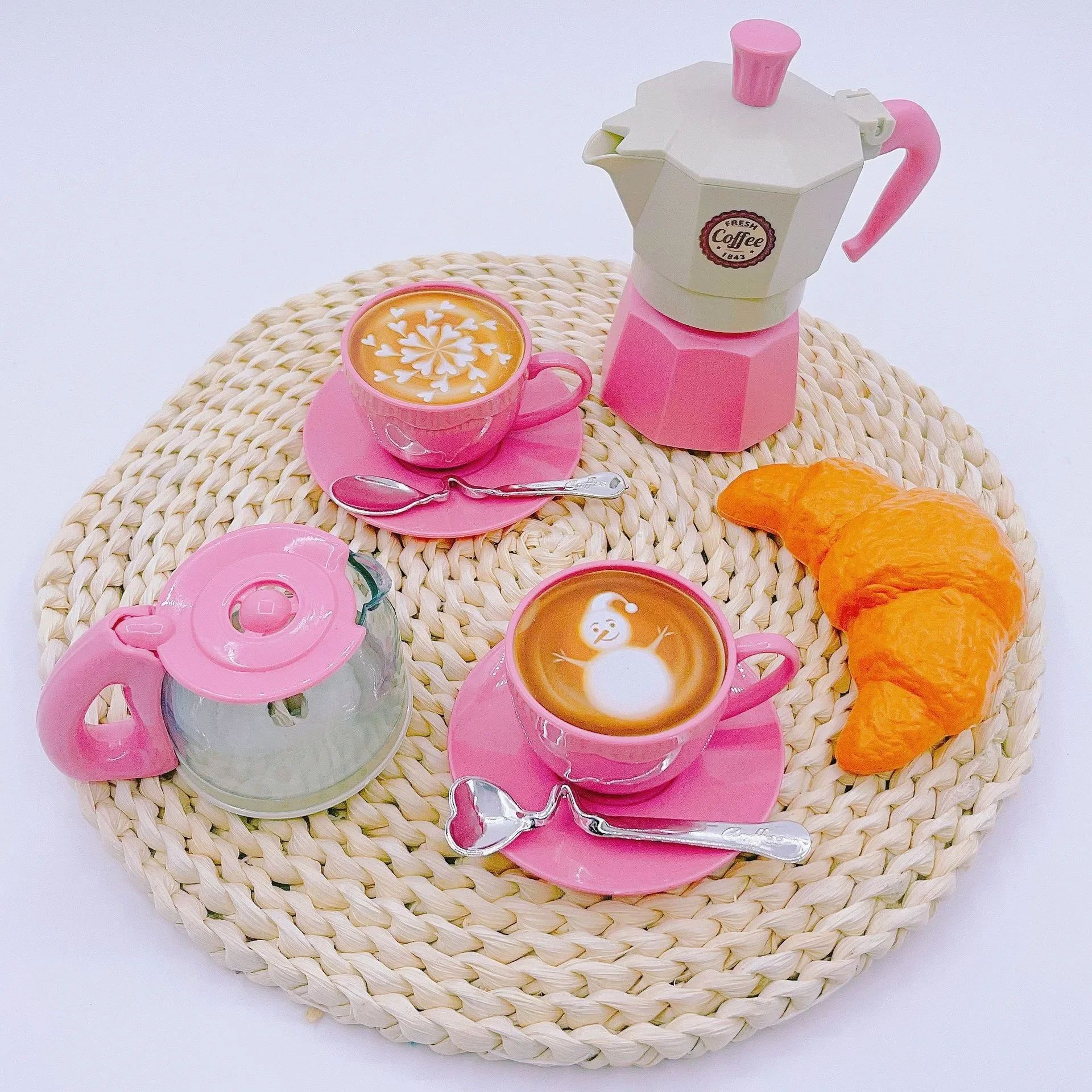 Kids Pretend Play Coffee Set With Cups  Treats  Afternoon Tea Playset For Play Kitchen Fun 3