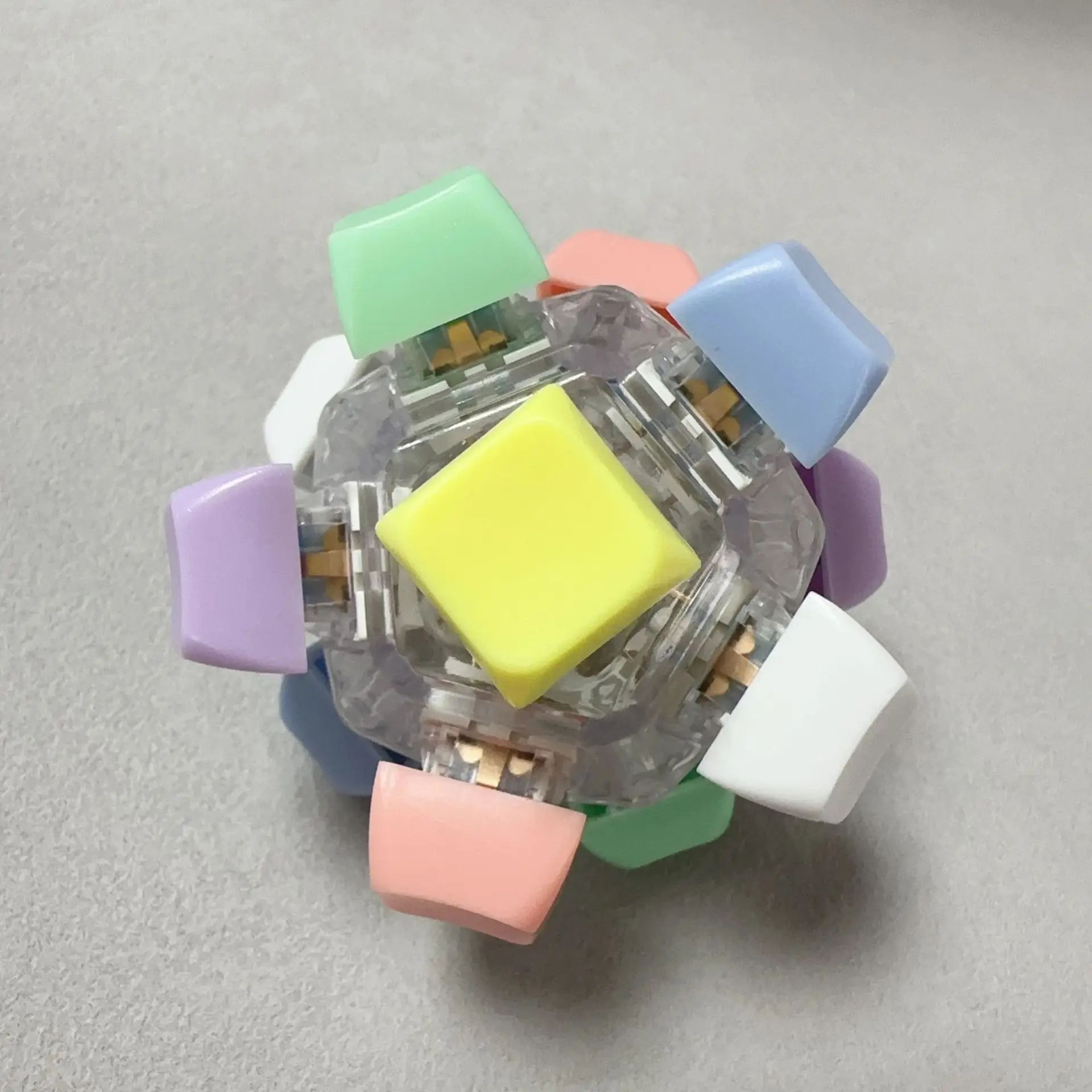 12Key Mechanical Keycap Clicker Keychain  Keyboard Fidget Toy For Stress Relief  Focus 12