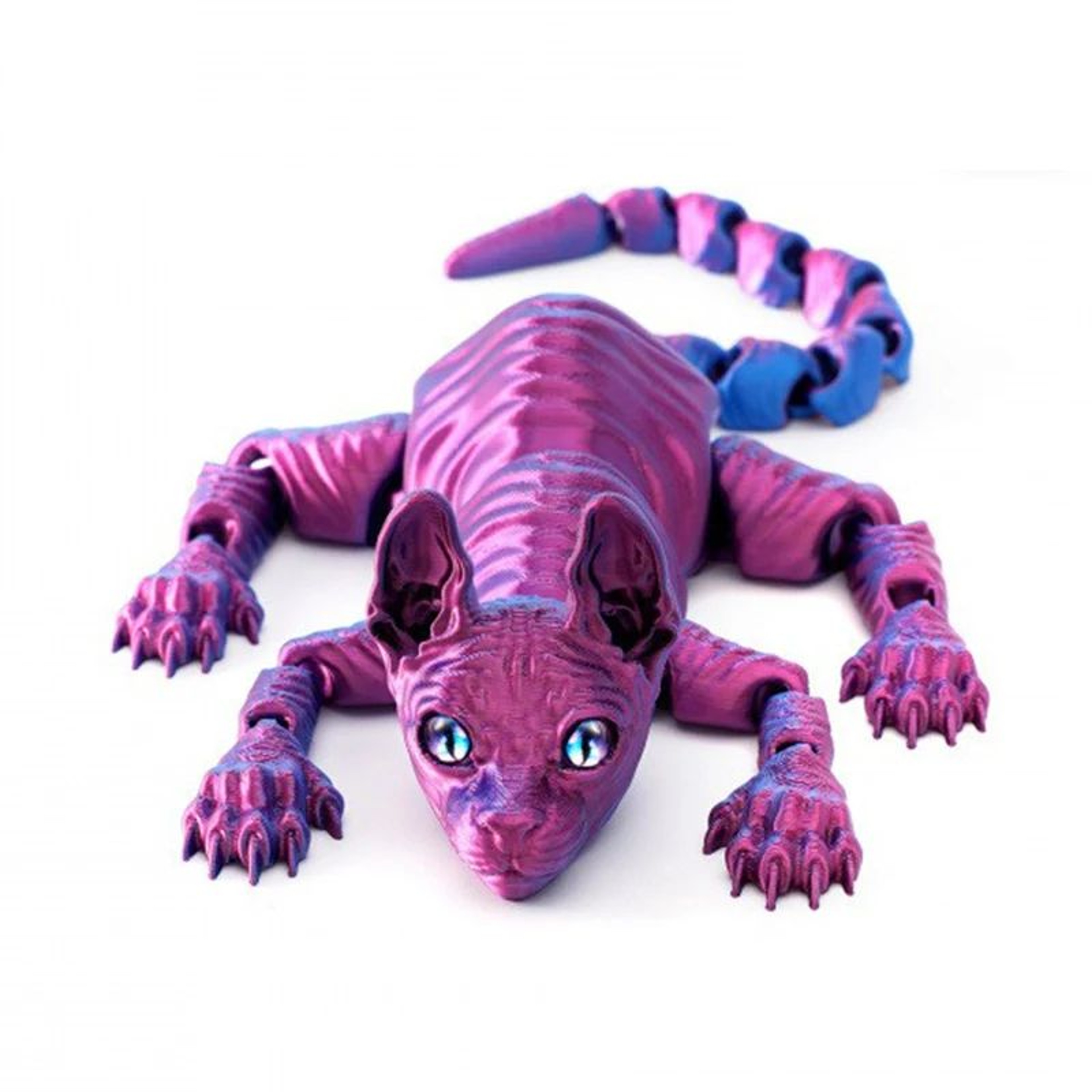 3D Printed Sphynx Cat Articulated Figurine  Realistic Hairless Cat Fidget  Desk Decor 4