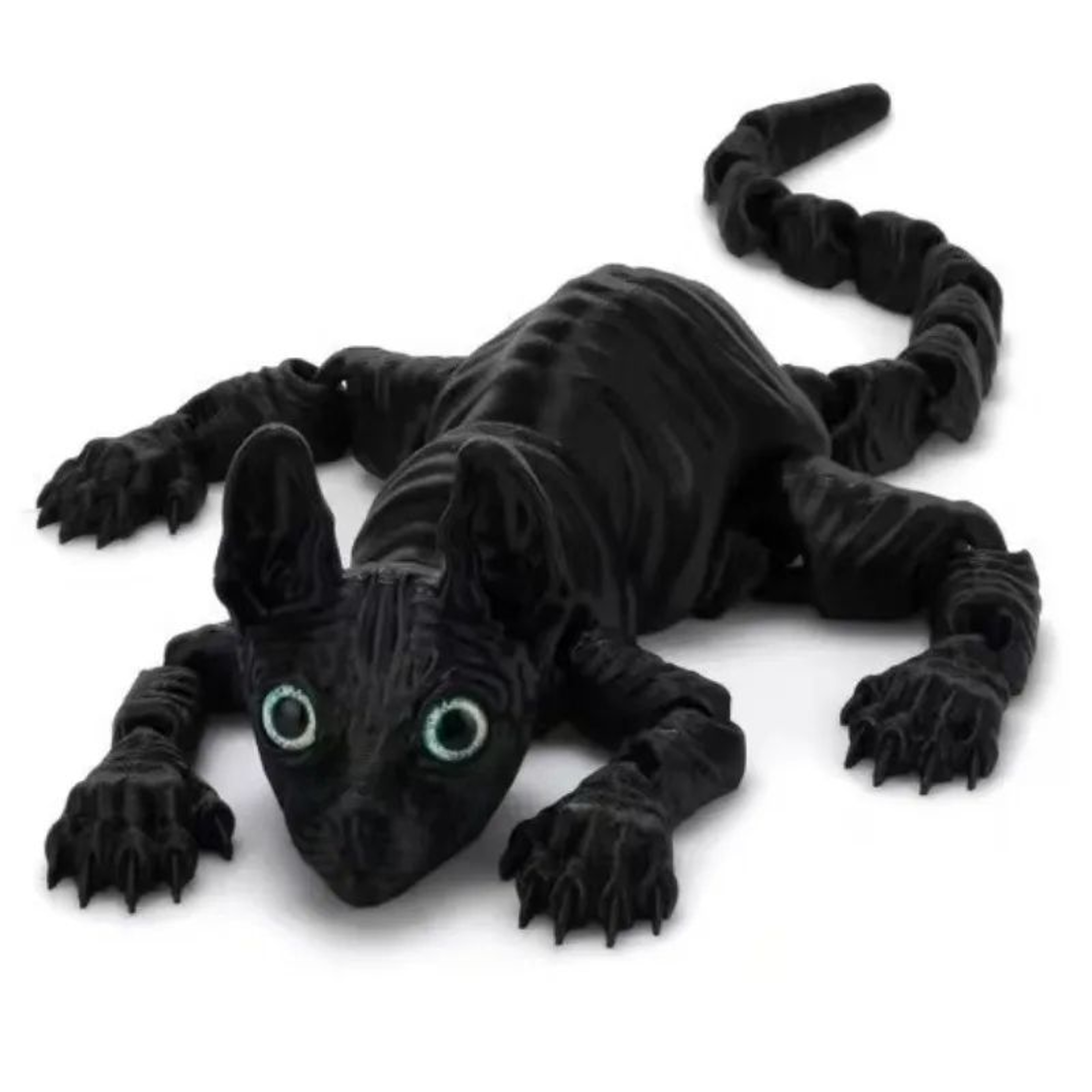 3D Printed Sphynx Cat Articulated Figurine  Realistic Hairless Cat Fidget  Desk Decor 7