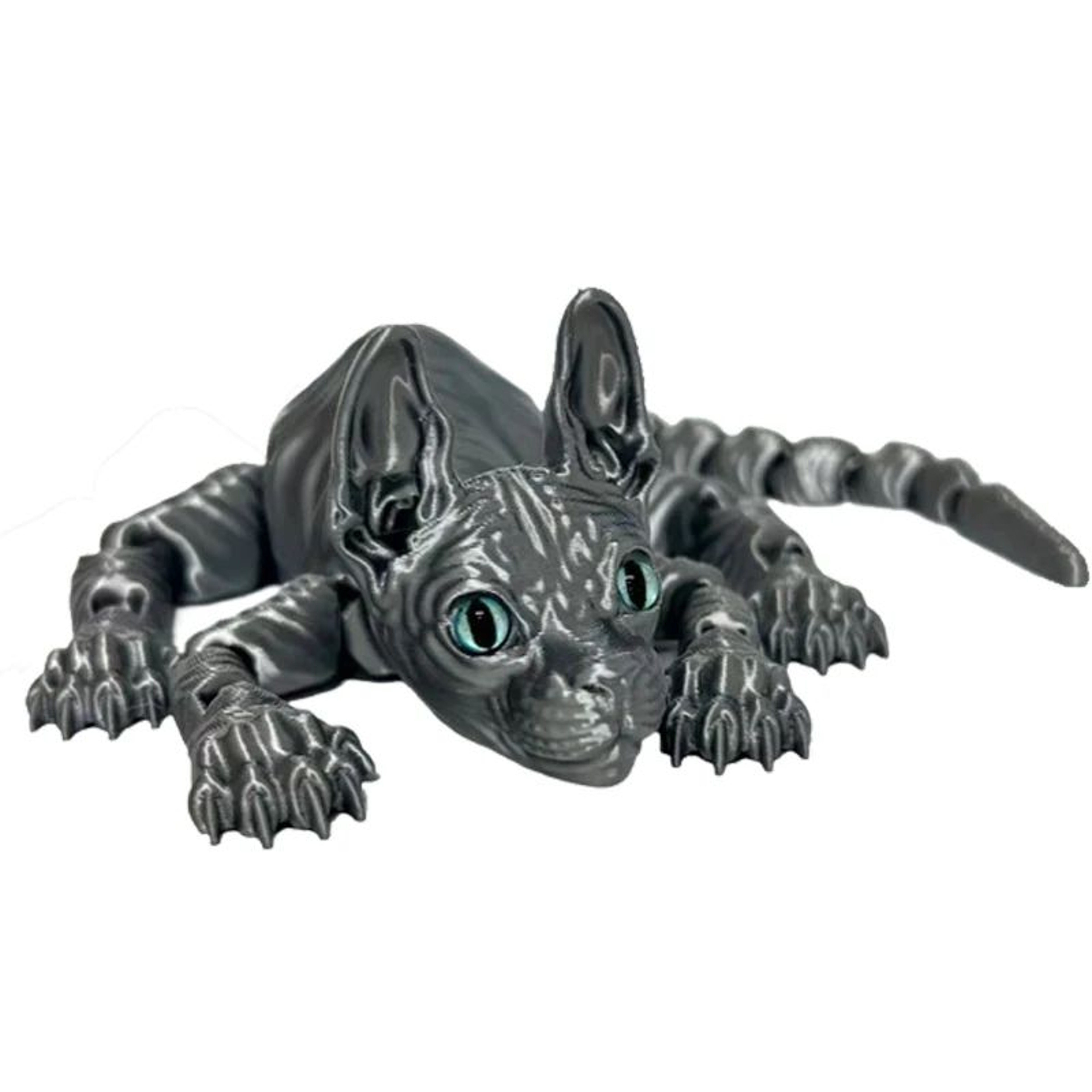 3D Printed Sphynx Cat Articulated Figurine  Realistic Hairless Cat Fidget  Desk Decor 9