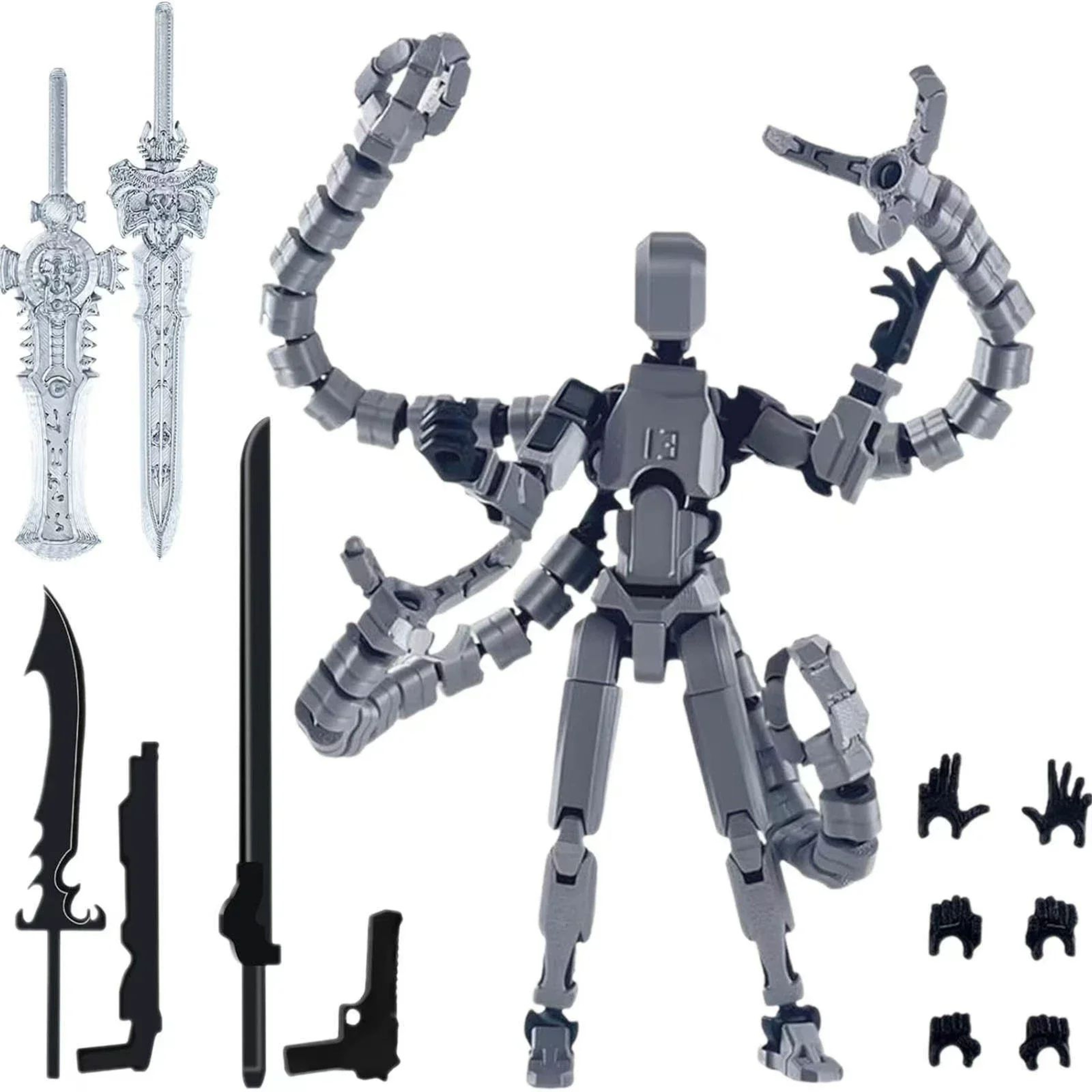 Titan 13 Poseable 3D Printed Action Figure  Articulated Robot Mannequin Toy For Creative Play  Disp 9
