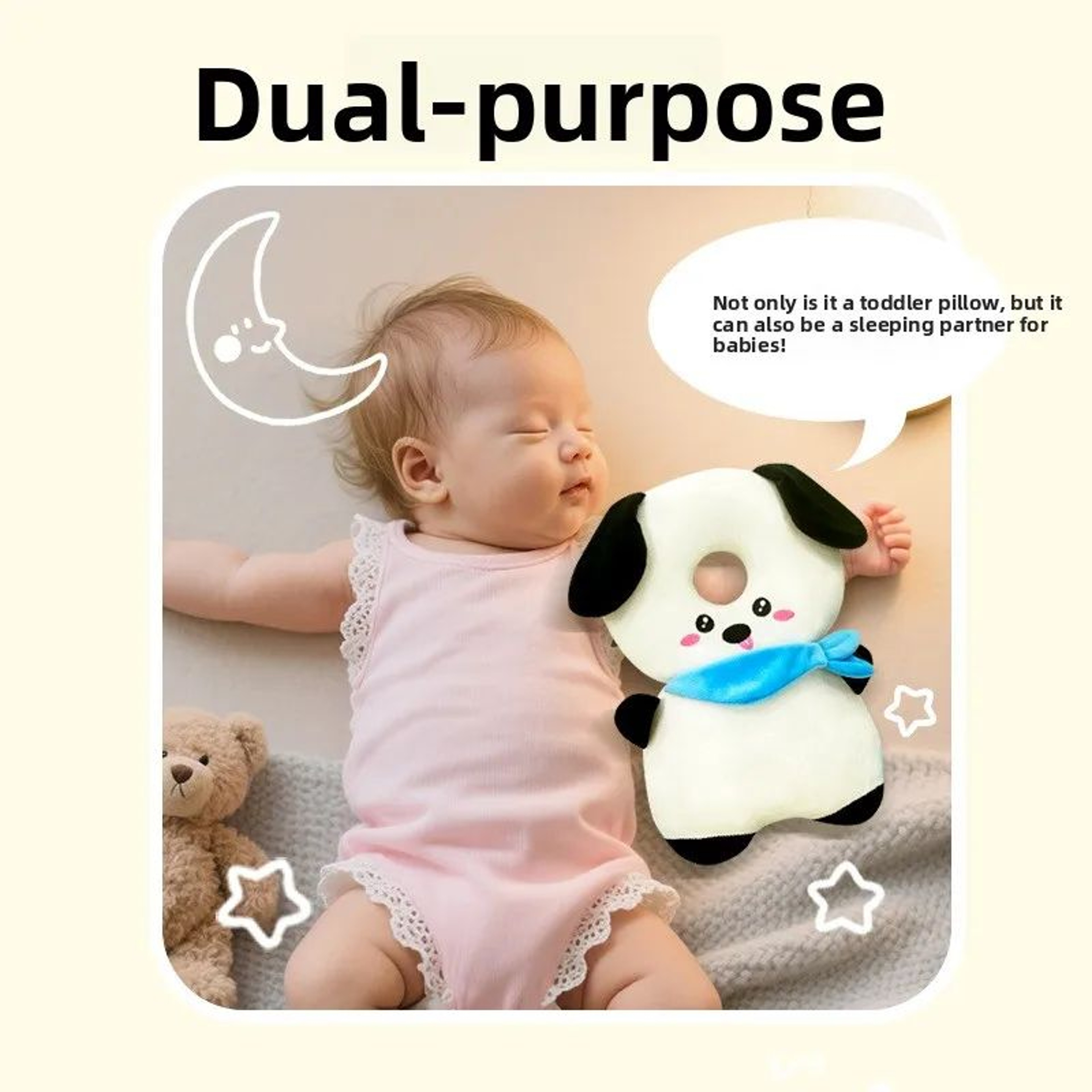 Soft Cartoon Baby Head Protector Backpack  AntiFall Toddler Head Protection Pillow With Adjustable  2