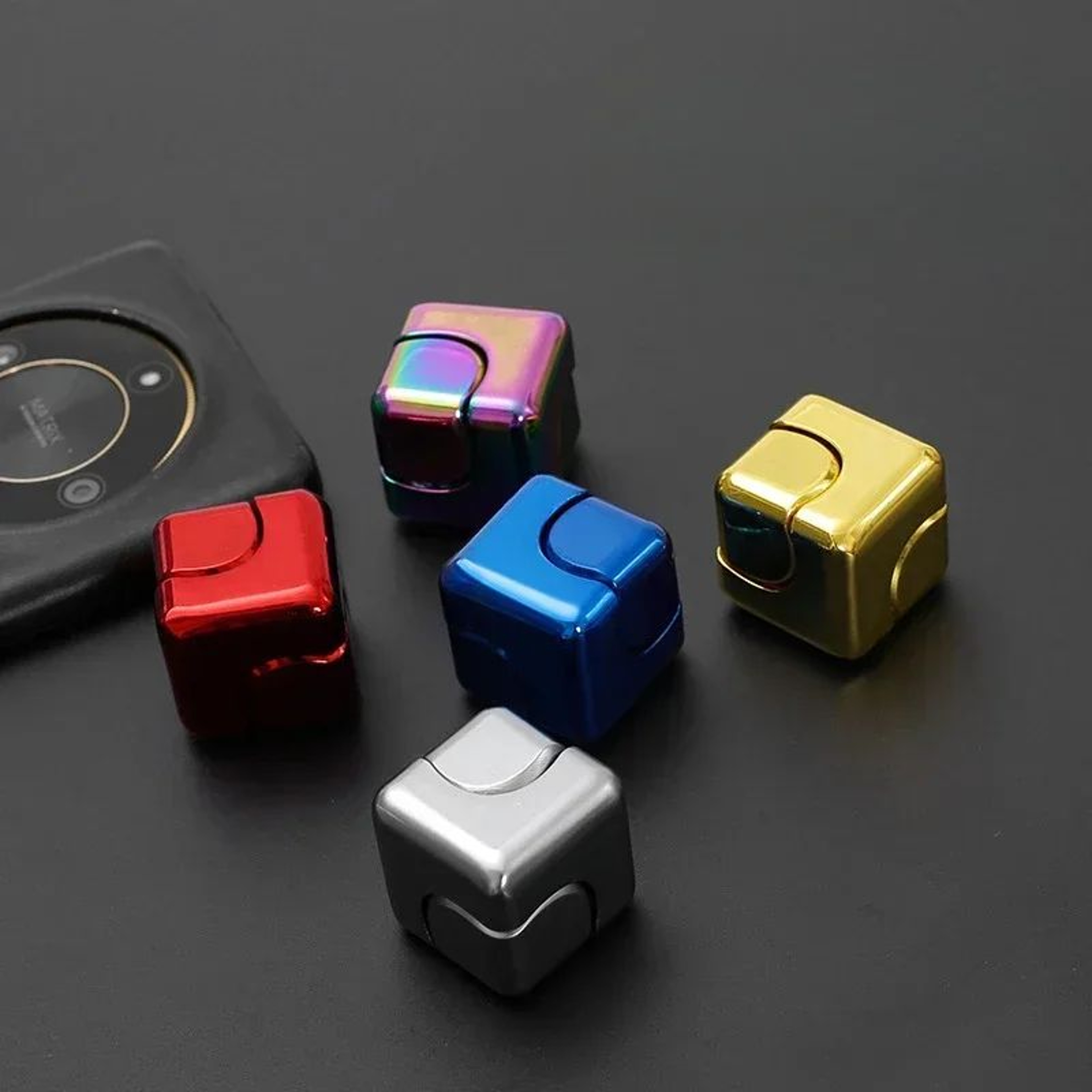 Metal Cube Fidget Gyroscope  Silent Bearing Spinner For Stress Relief  Focus 1