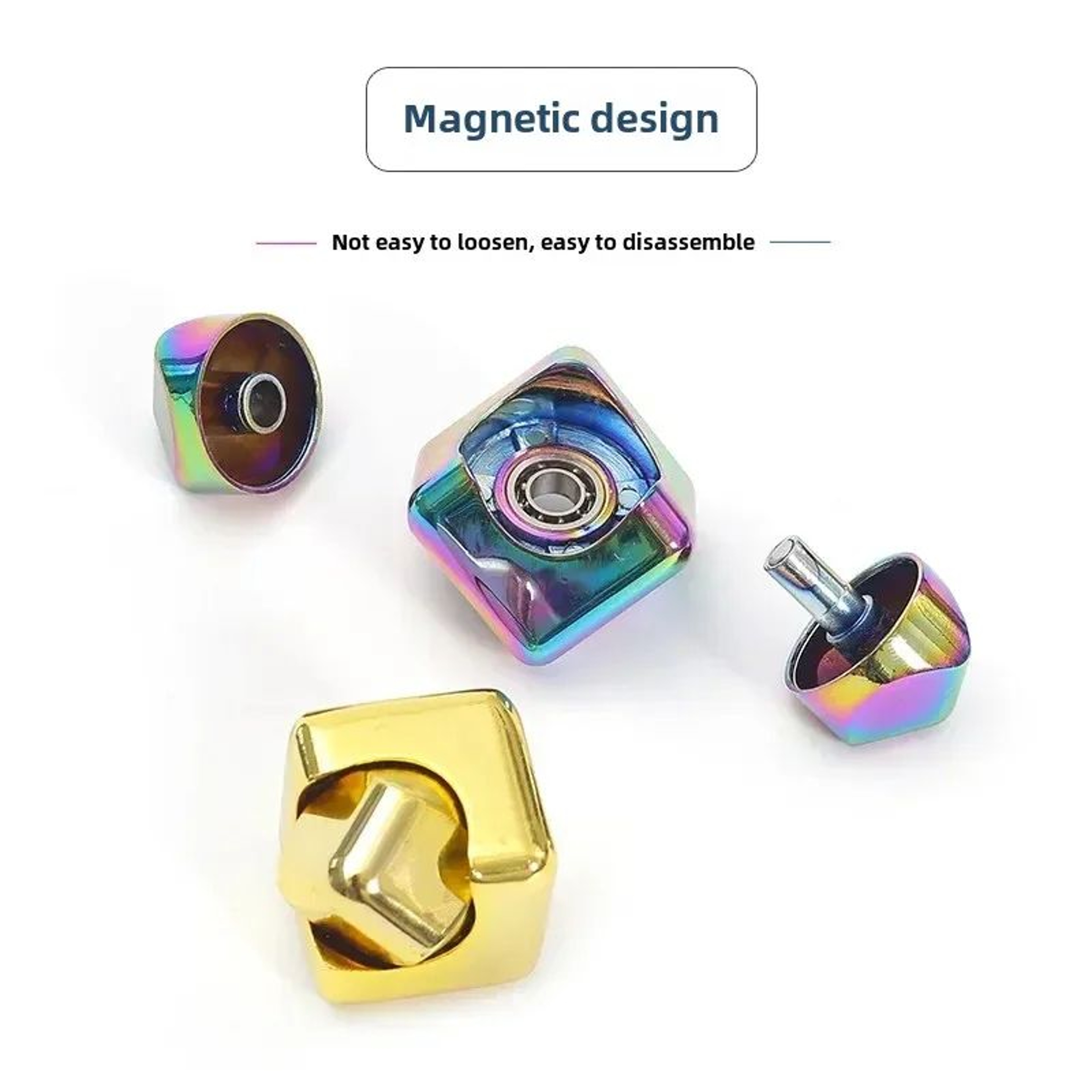 Metal Cube Fidget Gyroscope  Silent Bearing Spinner For Stress Relief  Focus 3