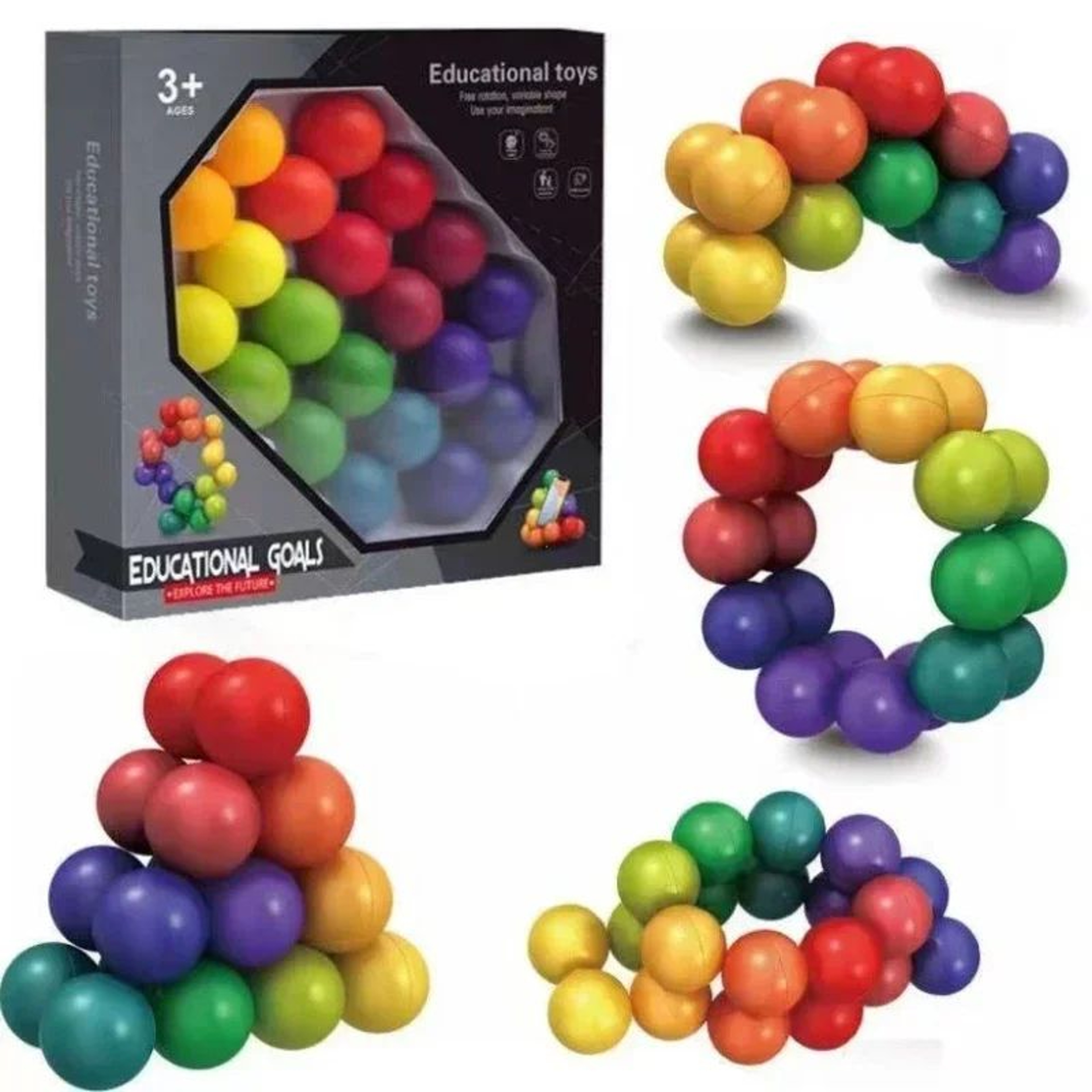 3D Rotating Sensory Fidget Ball  Stress Relief Toy For Focus Anxiety  Calm 1
