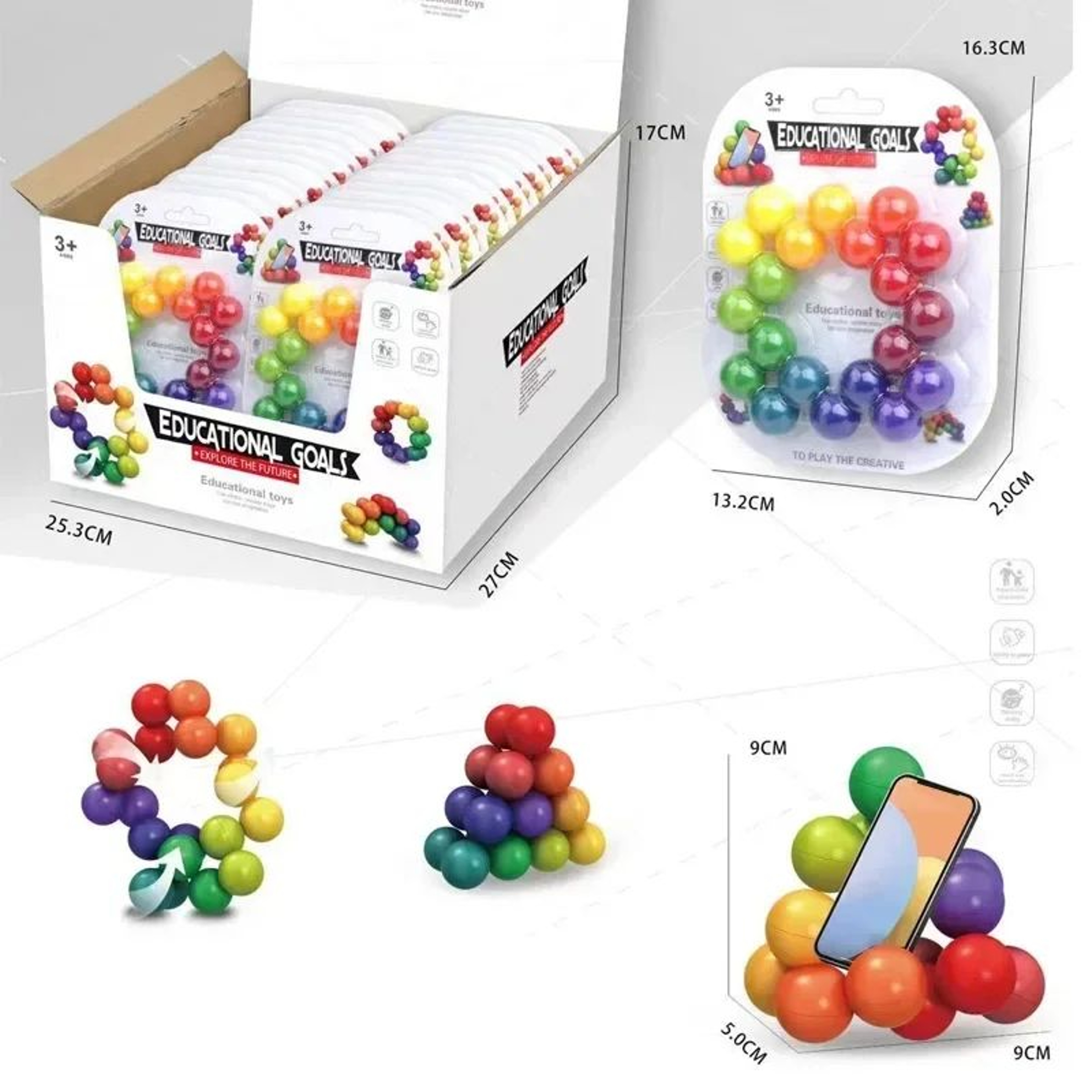3D Rotating Sensory Fidget Ball  Stress Relief Toy For Focus Anxiety  Calm 4
