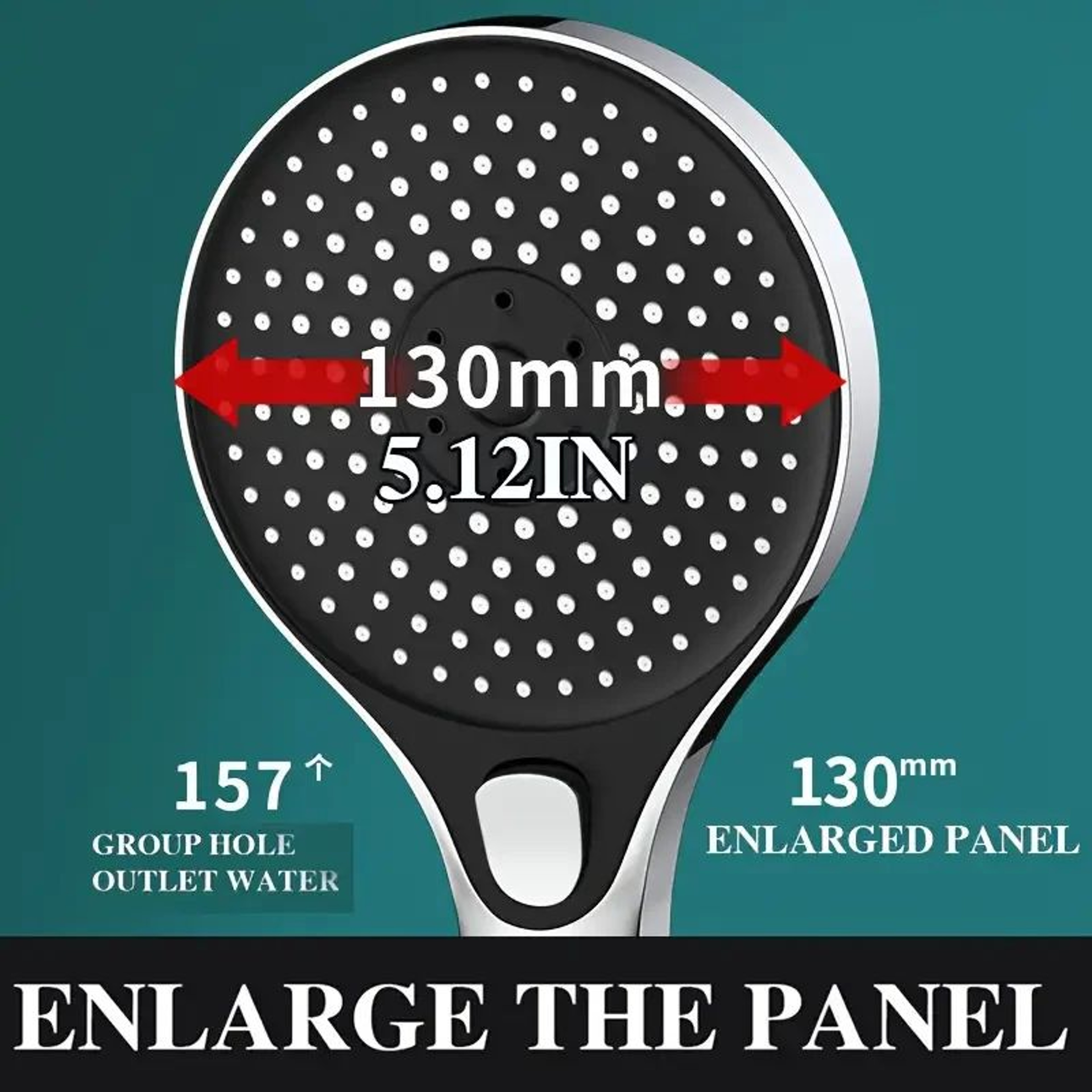AquaPulse HighPressure Shower Head Set With 3 Spray Modes  Wide Panel 2