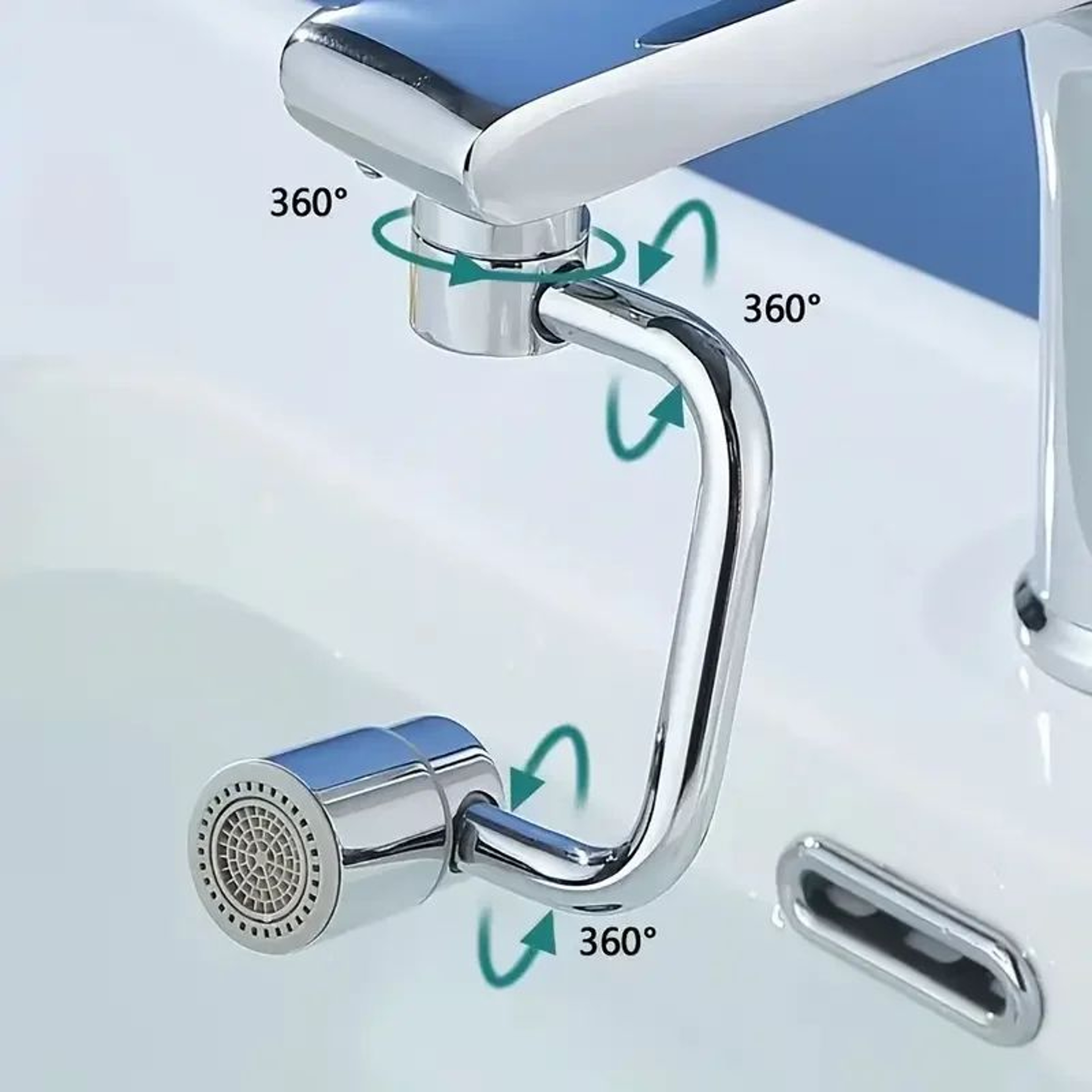 1080 Swivel Faucet Extender With Dual Spray Modes  Splashproof Rotatable Faucet Aerator Extension F 3