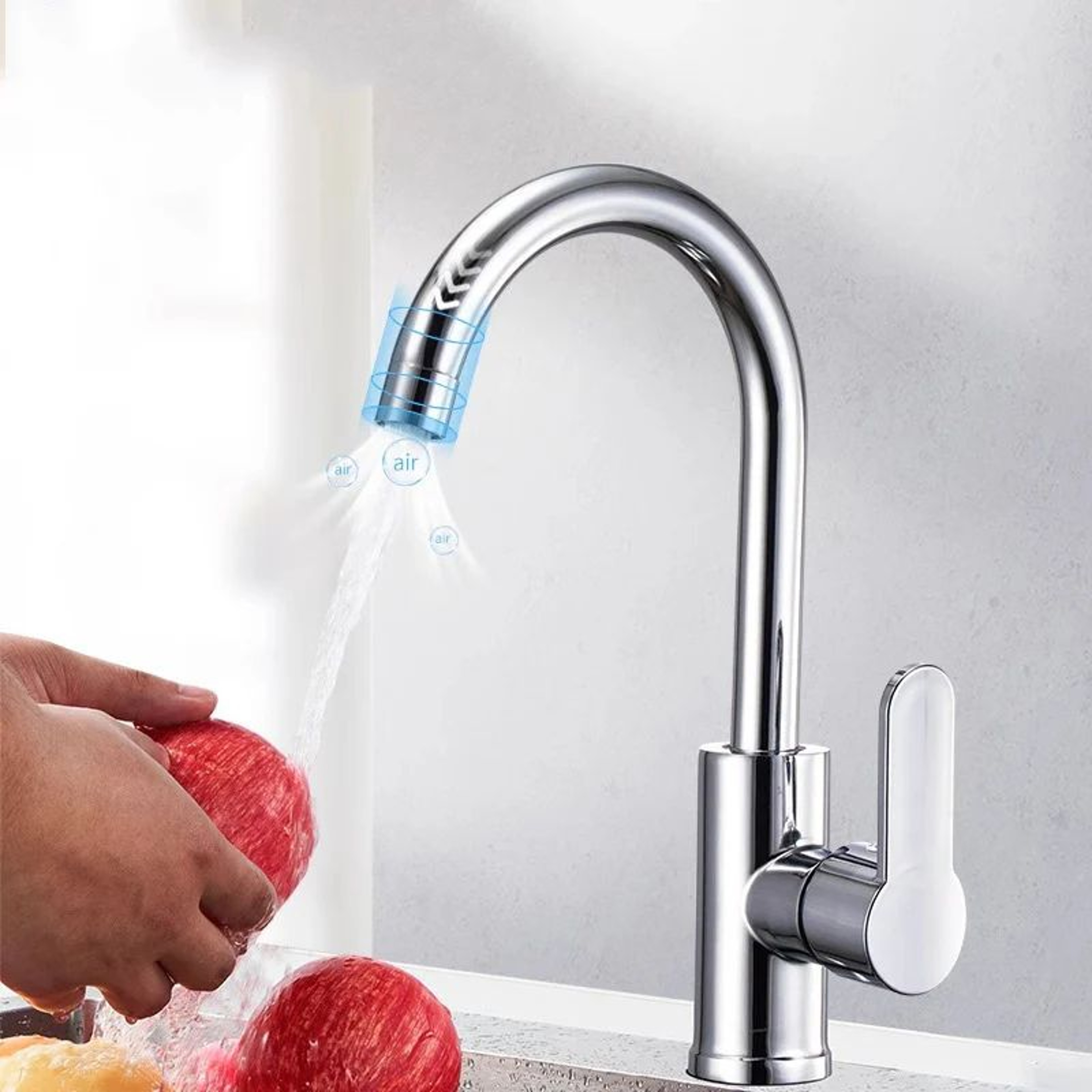 Stainless Steel Hot  Cold Kitchen Faucet With SplashProof Sprayer  Single Handle Sink Mixer 4