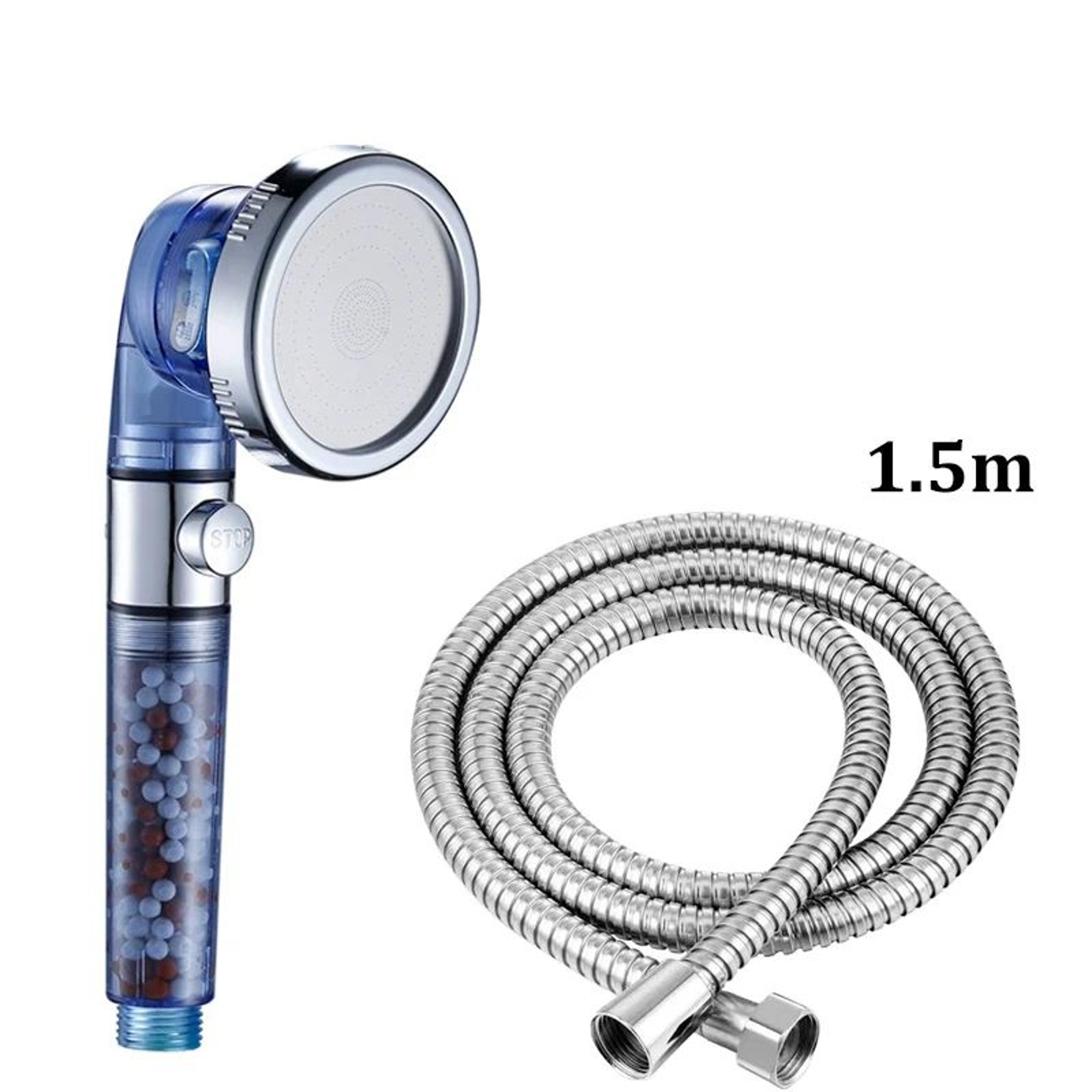 3Mode High Pressure Shower Head With Filtered Shower Head Beads  OneTouch Stop  WaterSaving Handhel 10