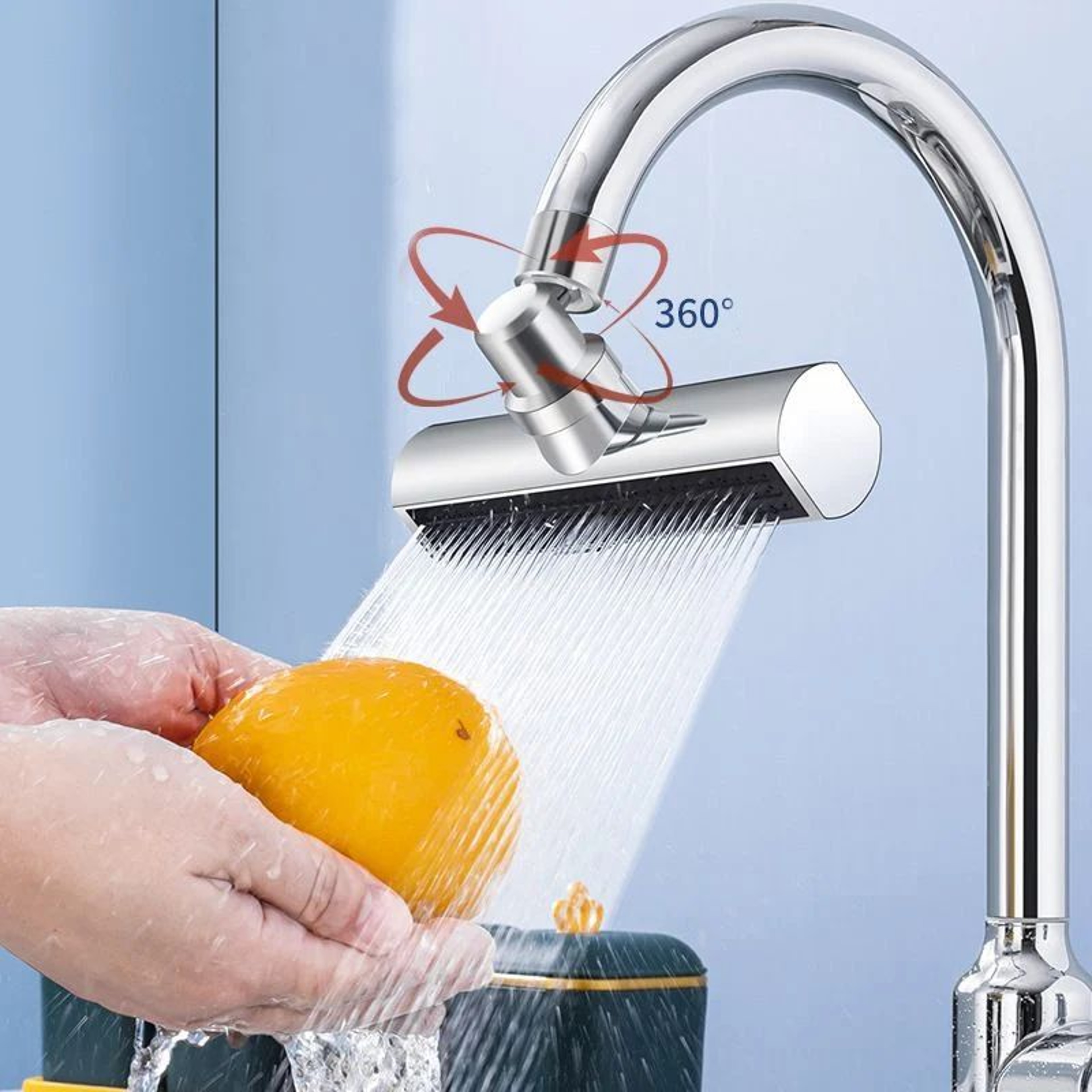 Waterfall 4Mode Kitchen Faucet Extender With 360 Rotating Boosted Flow Nozzle 3