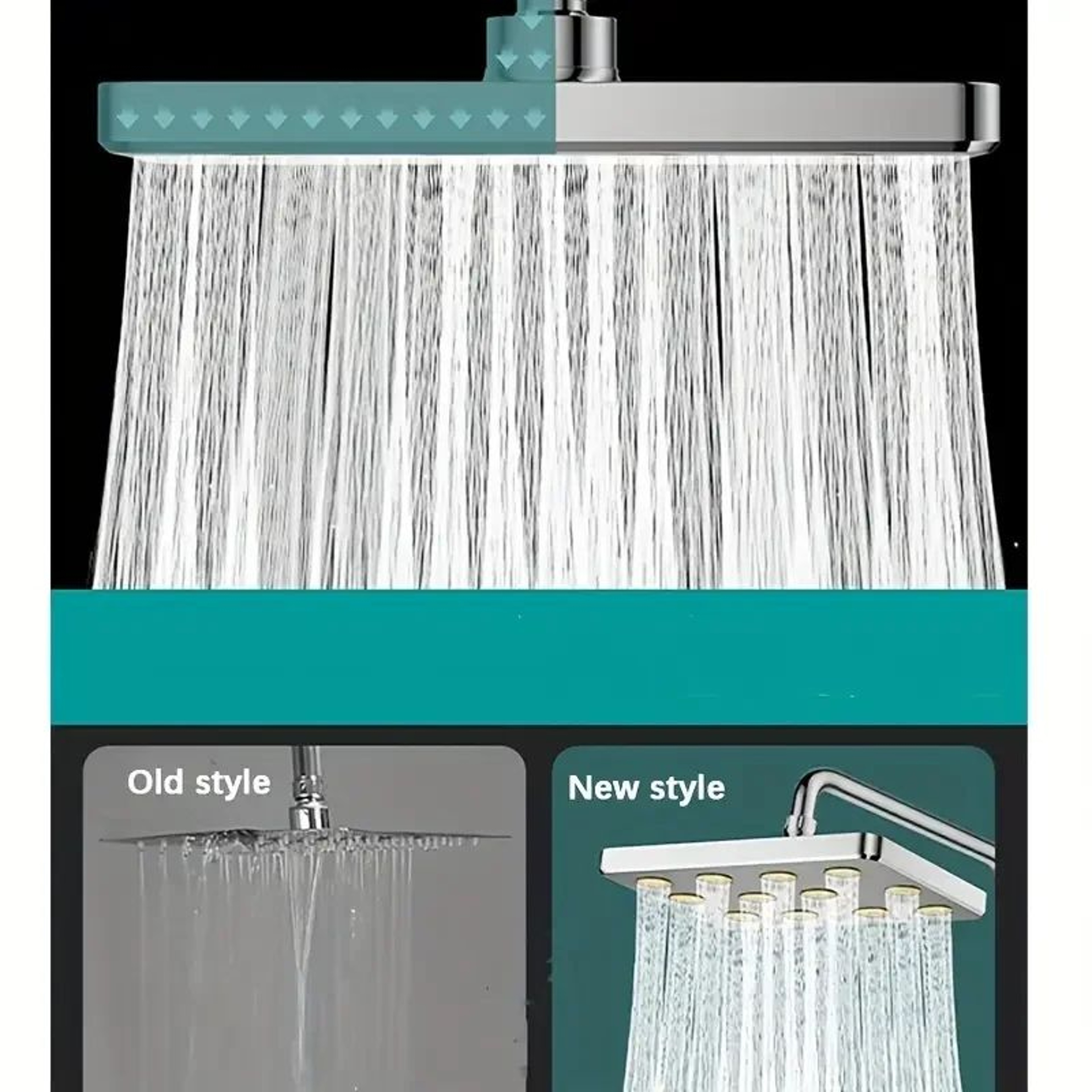10Inch Rainfall High Pressure Shower Head  Universal AntiClog Overhead Spa Spray 3