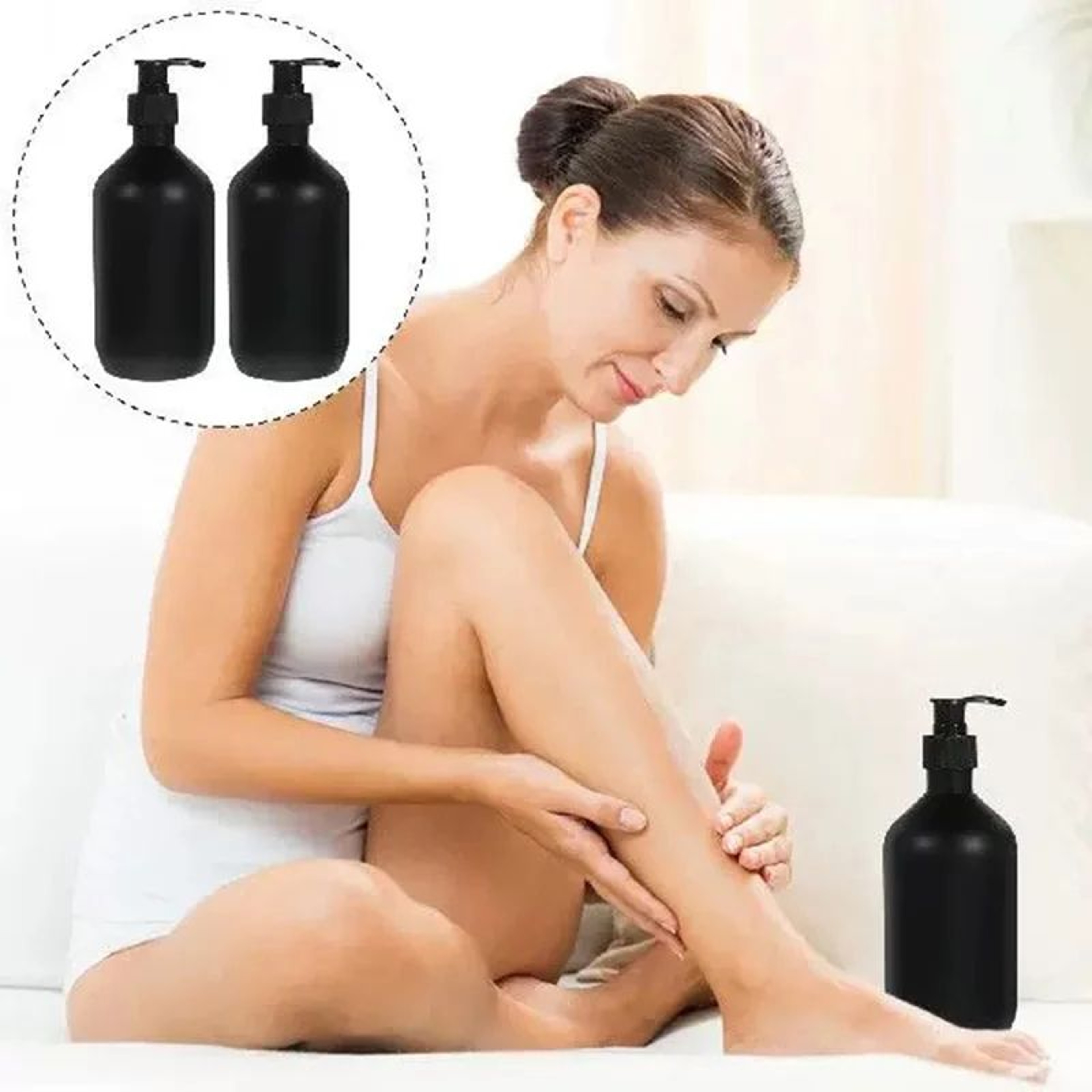 Matte Black Refillable Pump Dispenser Bottle 300500ml For Soap Shampoo  Lotion 2