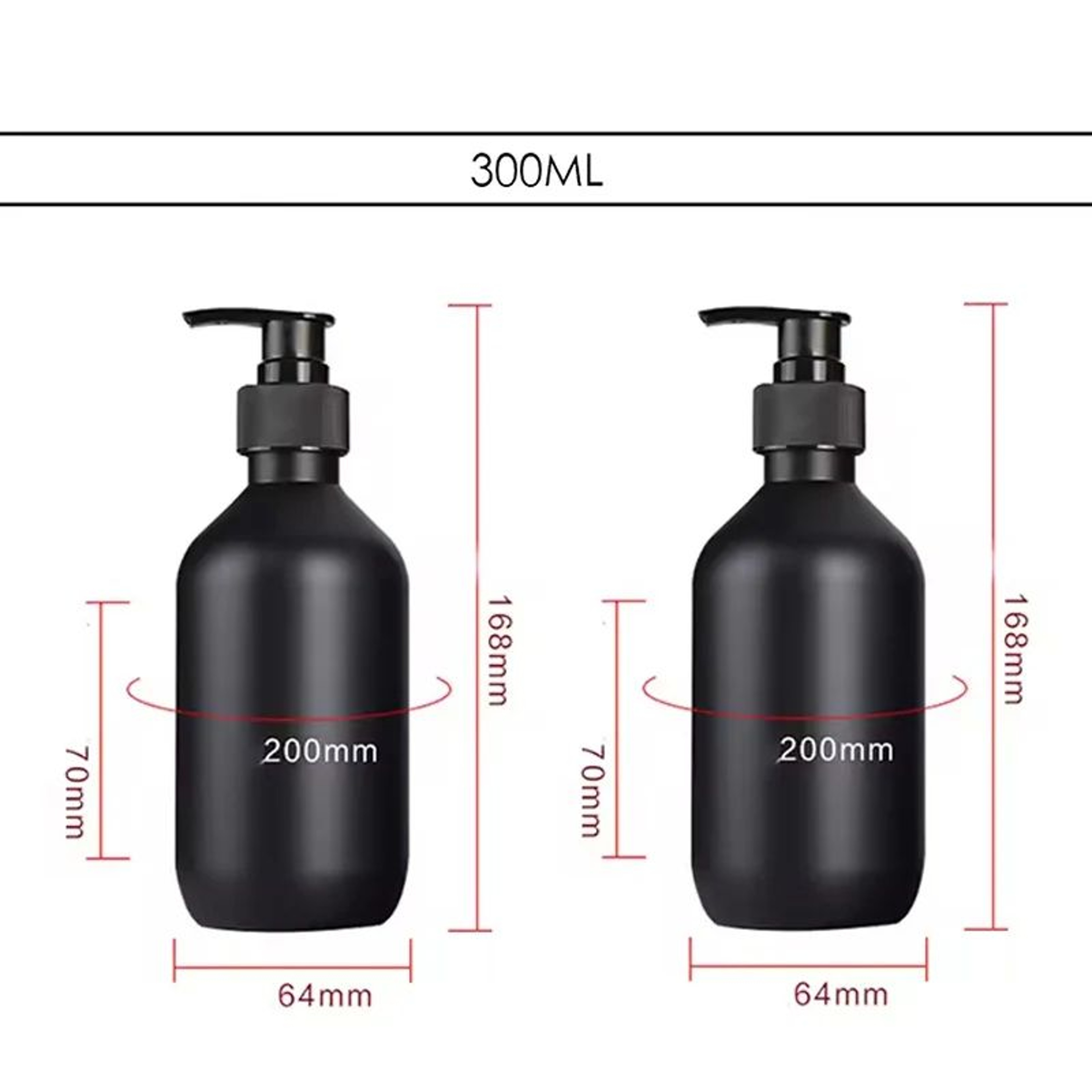 Matte Black Refillable Pump Dispenser Bottle 300500ml For Soap Shampoo  Lotion 8