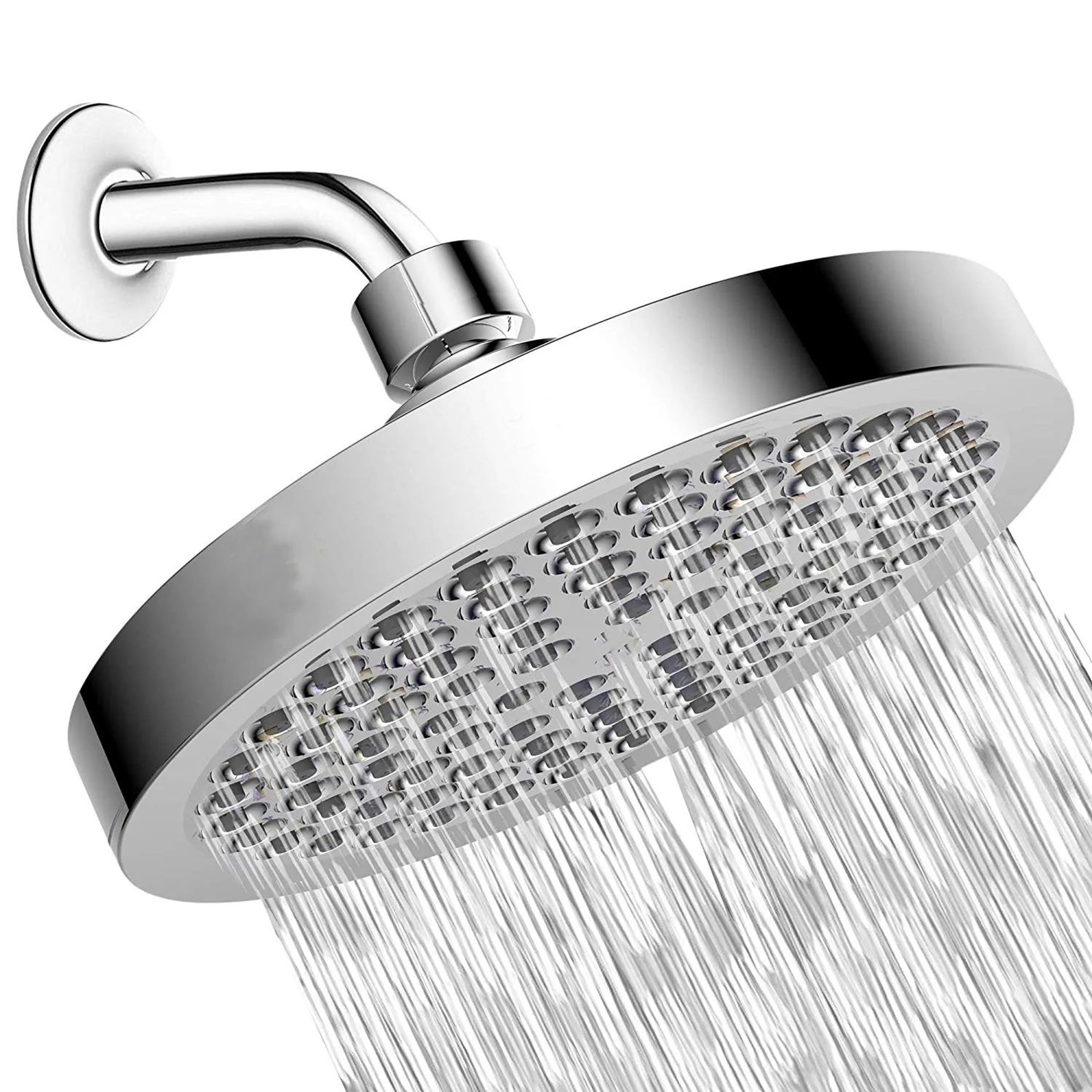 High Pressure Shower Head Set With 6Inch Rainfall Shower Head  Adjustable Shower Arm Extension Elec 0