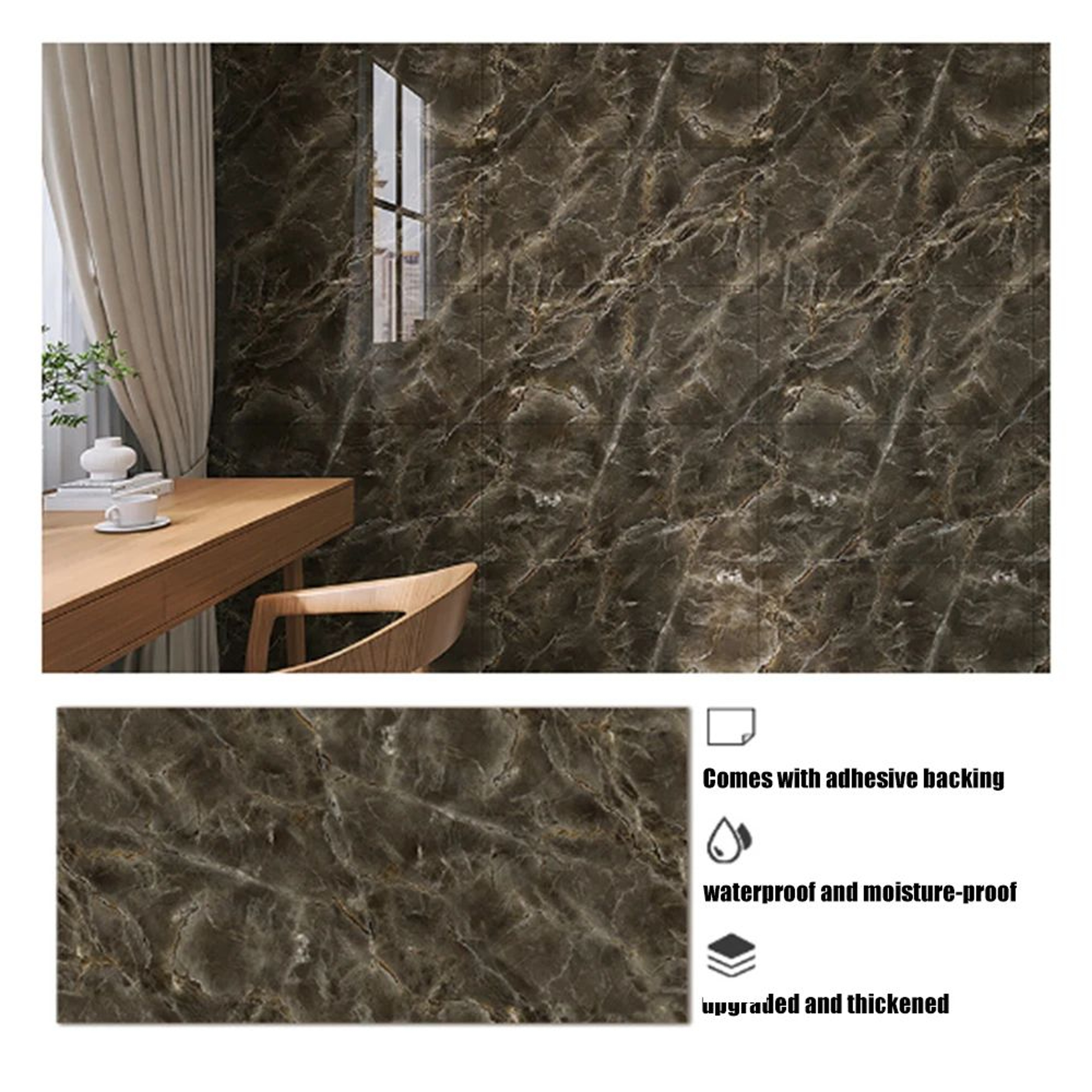 HeatShield Peel  Stick Backsplash Film  Waterproof Tile Stickers OilProof Kitchen Wallpaper For Cab 8