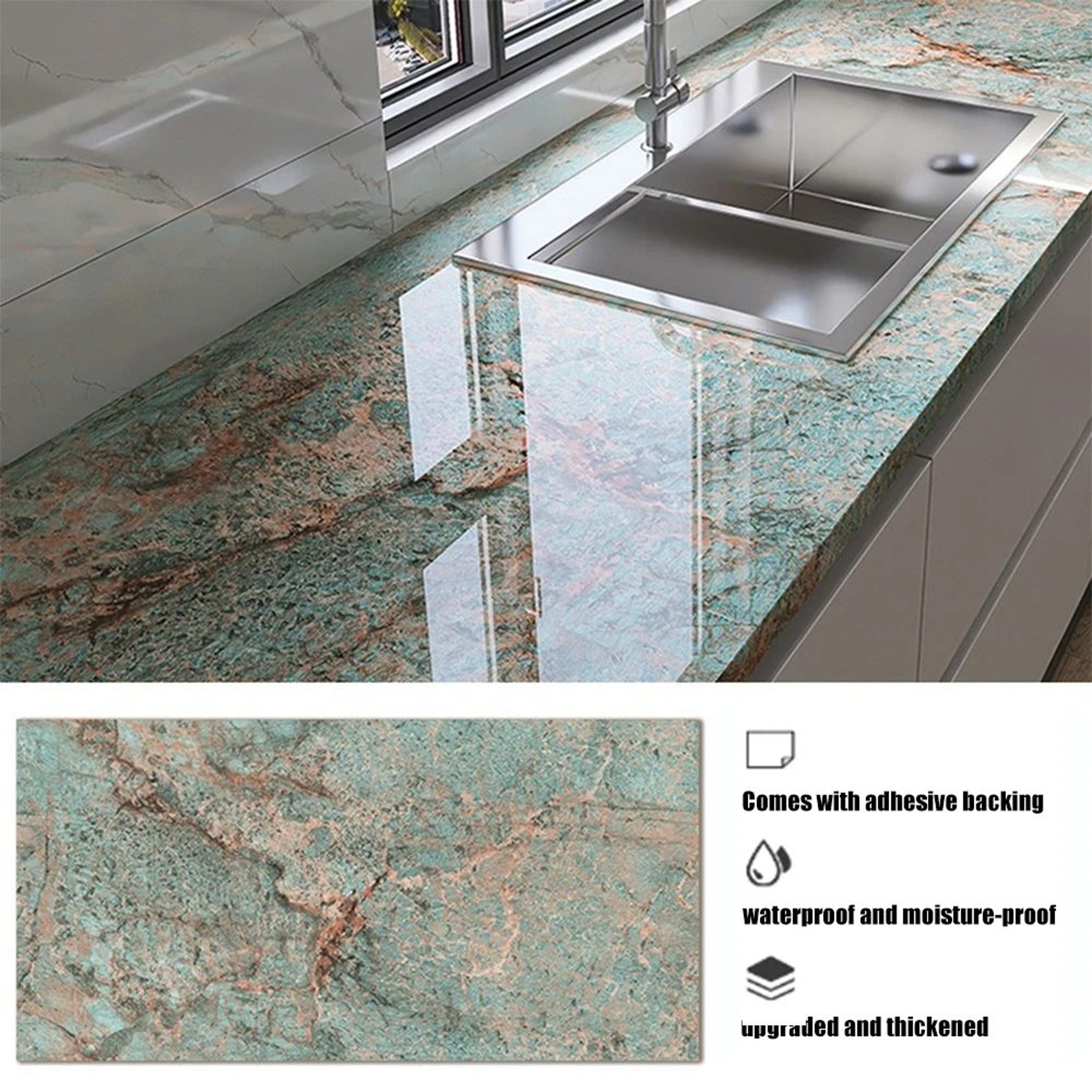HeatShield Peel  Stick Backsplash Film  Waterproof Tile Stickers OilProof Kitchen Wallpaper For Cab 19