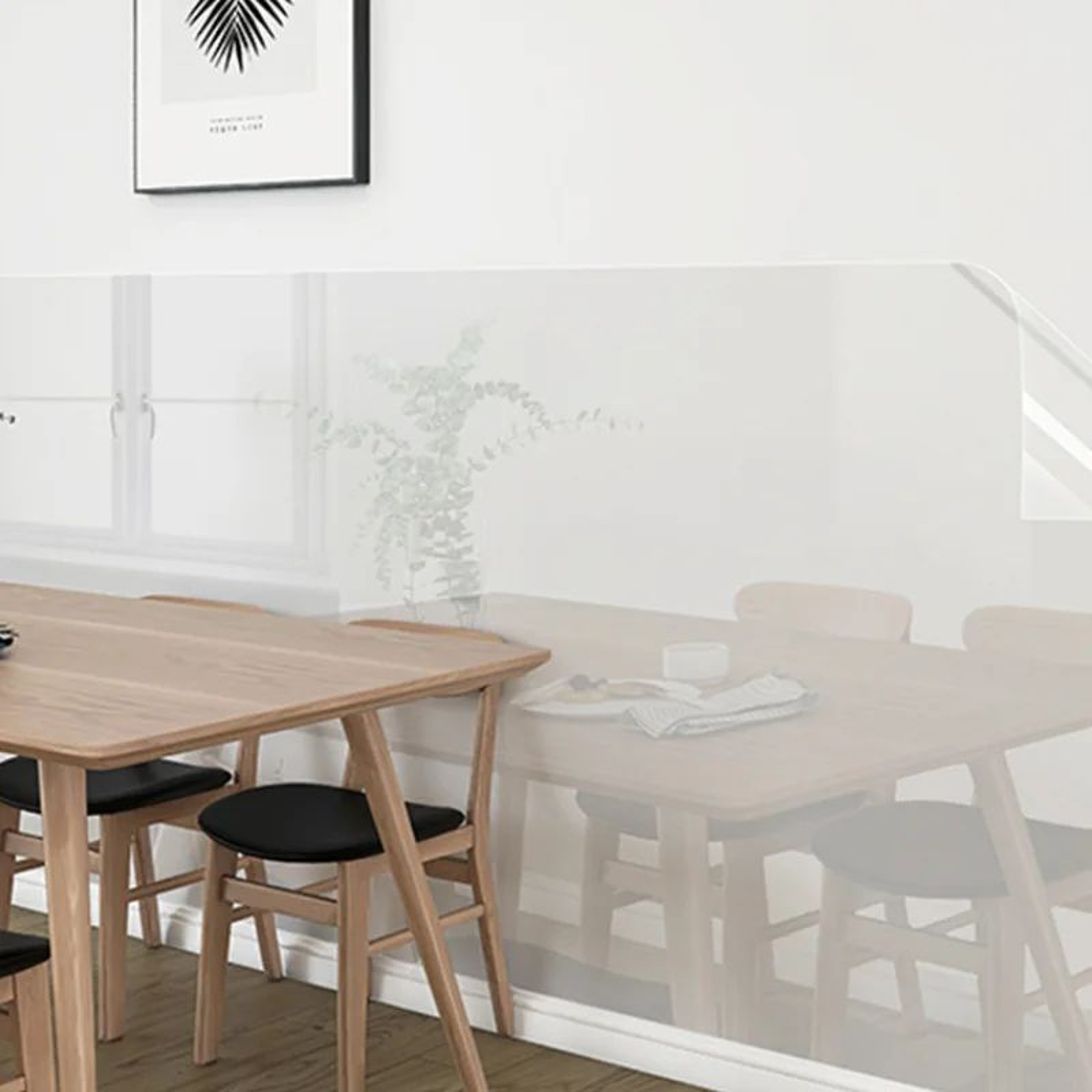 Electrostatic Clear Wall Protector Film  OilProof AntiScuff Removable Wall Protection Sticker 2