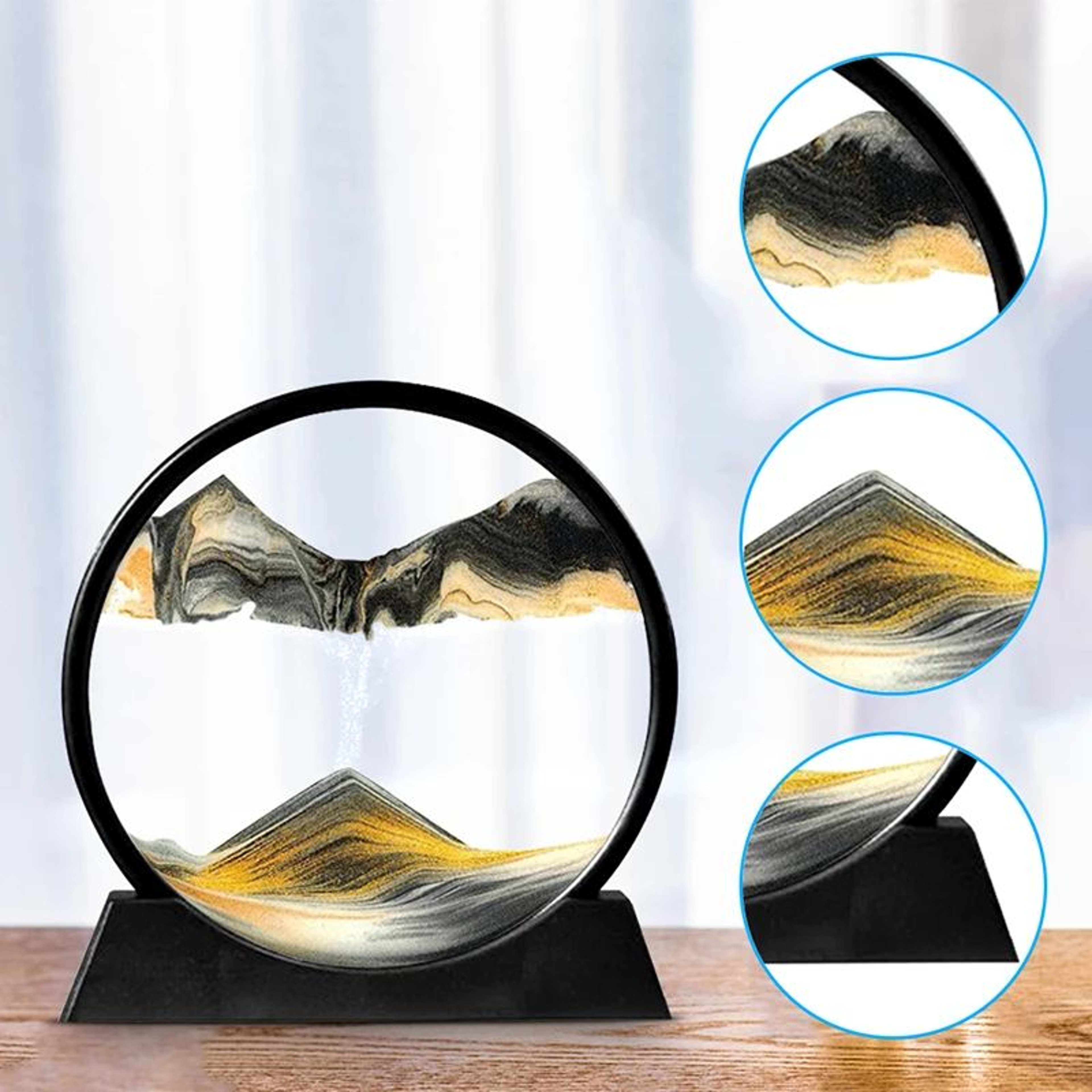 Deep Sea Moving Sand Art Picture  Round Glass 3D Sandscape In Motion Frame 7  12 3