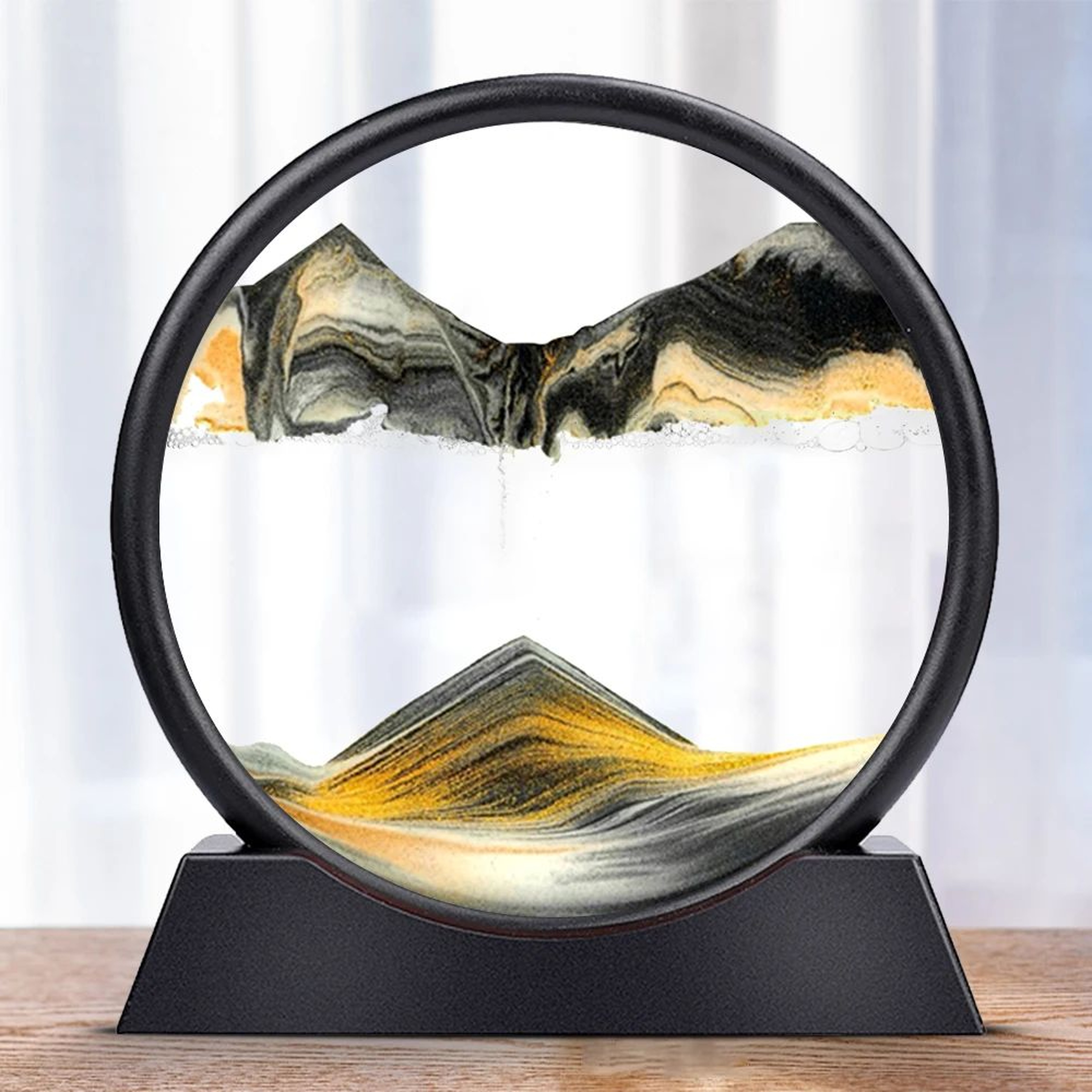 Deep Sea Moving Sand Art Picture  Round Glass 3D Sandscape In Motion Frame 7  12 9