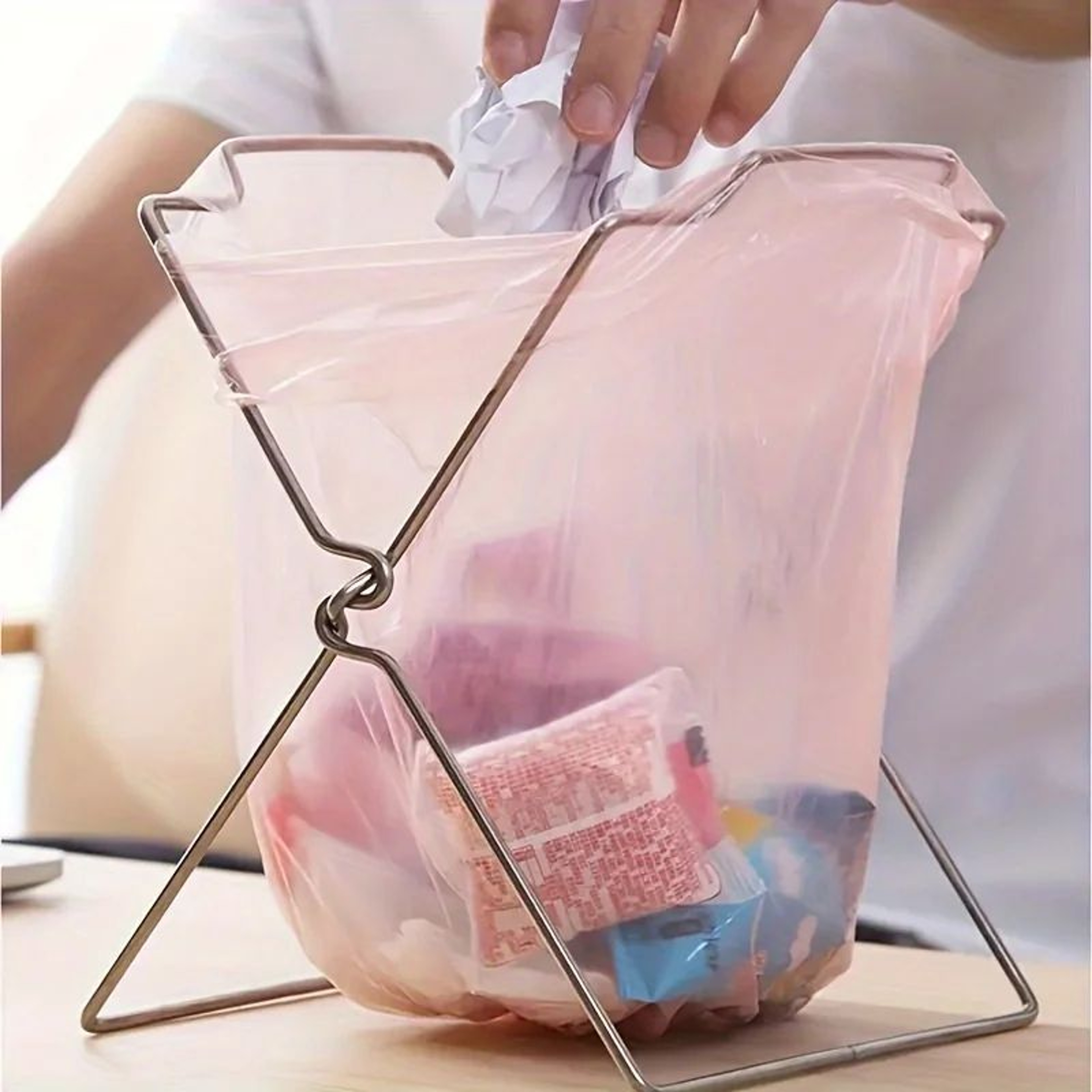 Collapsible Multifunctional Bag Holder  Plastic Bag Holder Stand  Countertop Bag Drying Rack And Sm 5